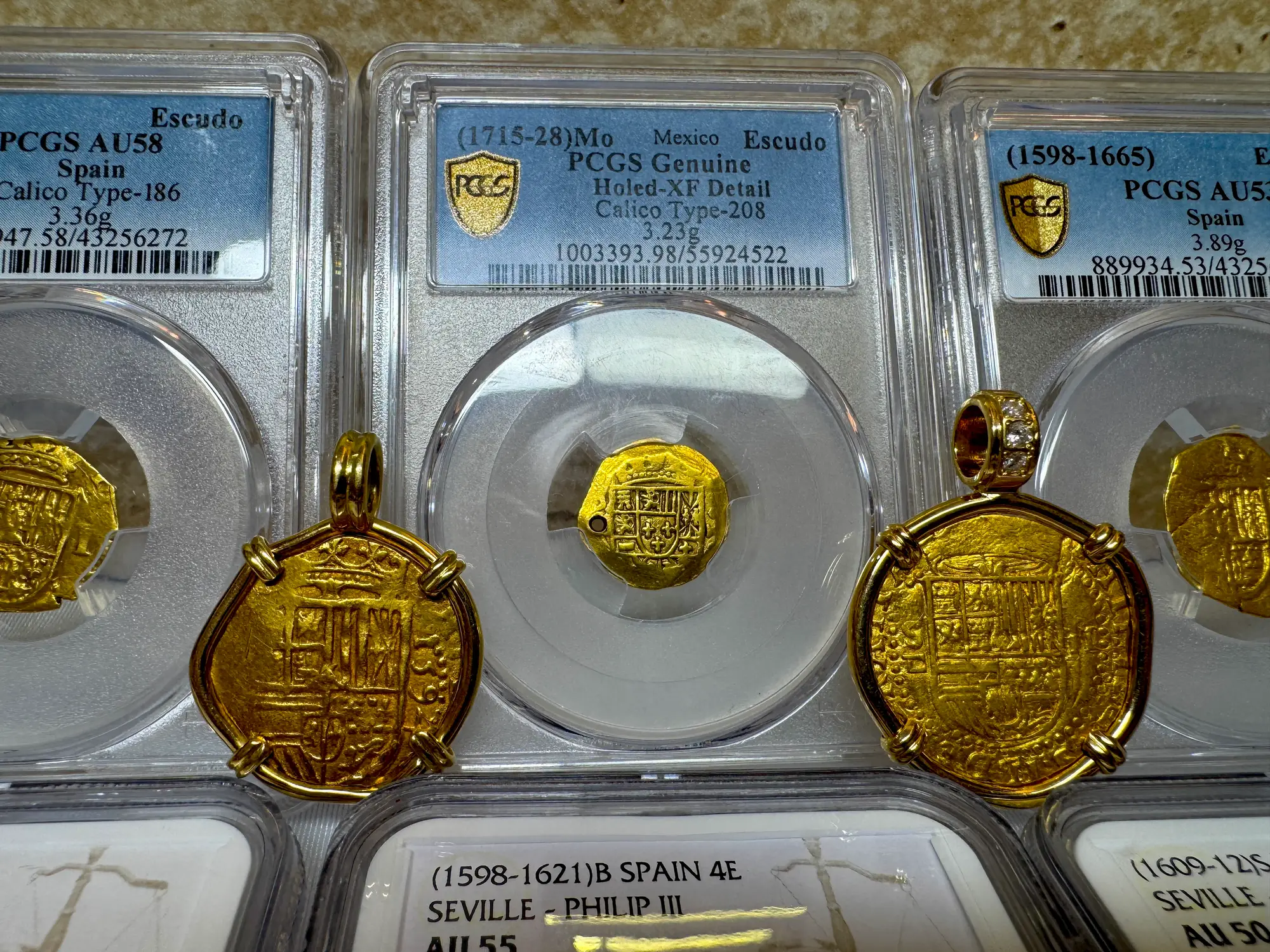 Mexico 1 Escudo 1715-28 "Perfect Pendant Piece" PCGS 18