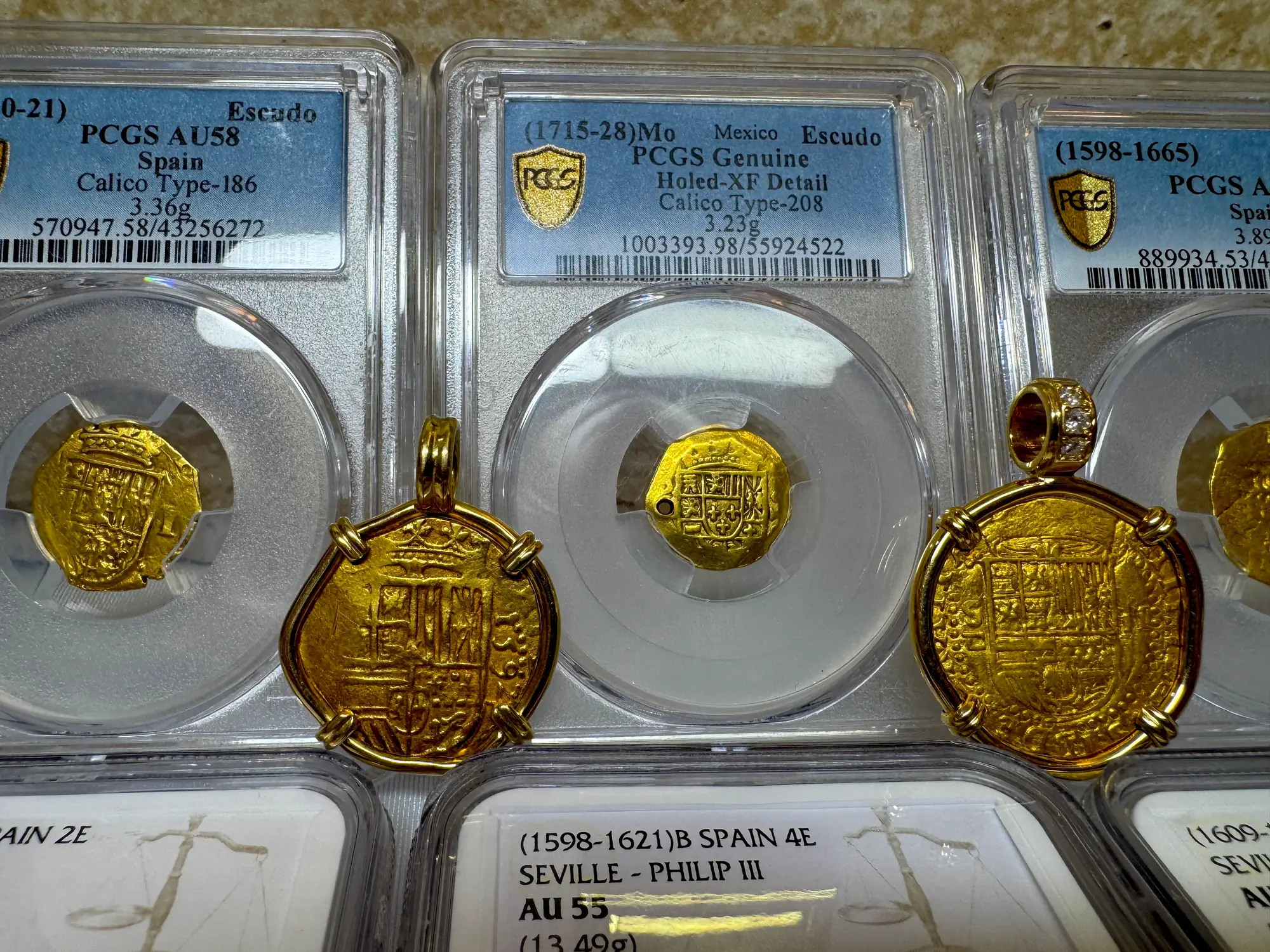 Mexico 1 Escudo 1715-28 "Perfect Pendant Piece" PCGS 19