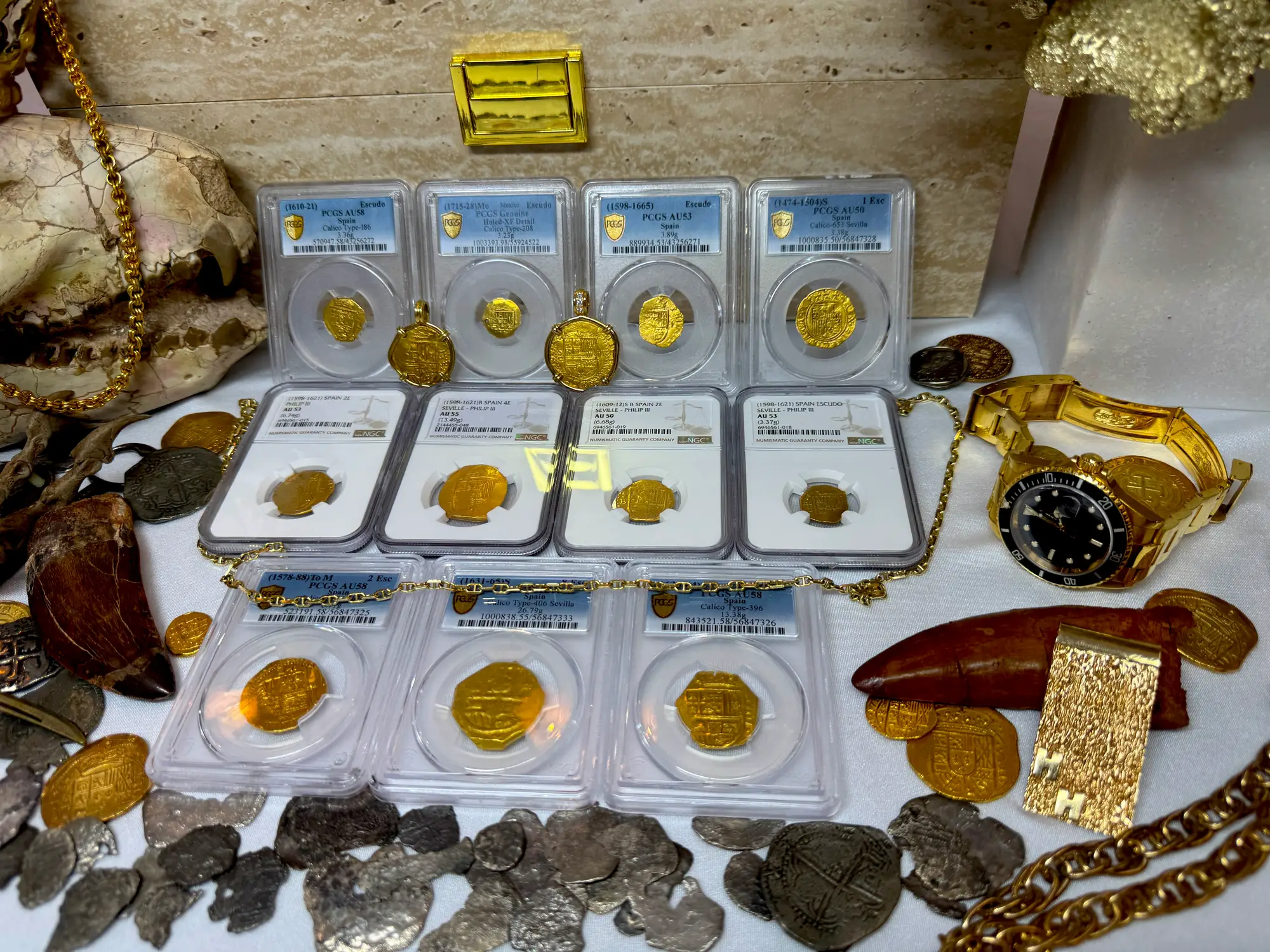 Mexico 1 Escudo 1715-28 "Perfect Pendant Piece" PCGS 16