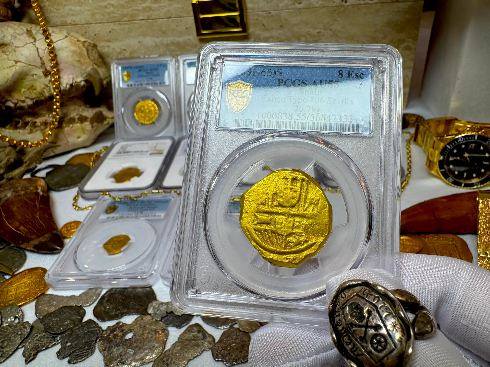 Spain 8 Escudos 1631-65 "Brute Style" PCGS 55 5