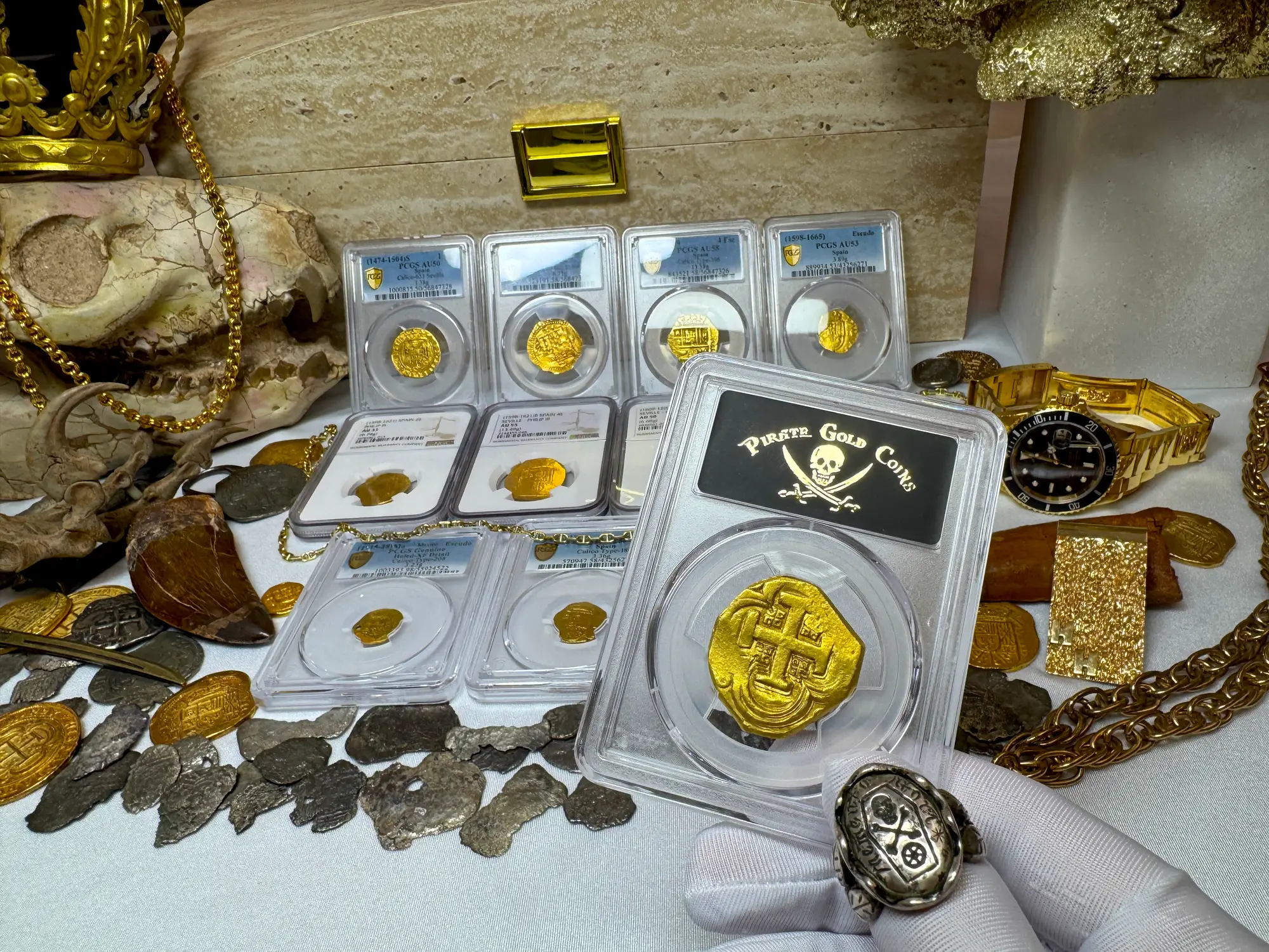 Spain 8 Escudos 1631-65 "Brute Style" PCGS 55 31