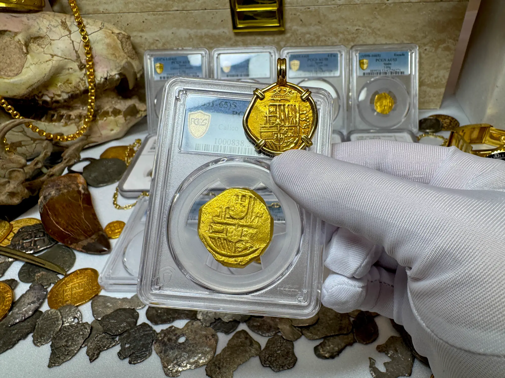 Spain 8 Escudos 1631-65 "Brute Style" PCGS 55 25