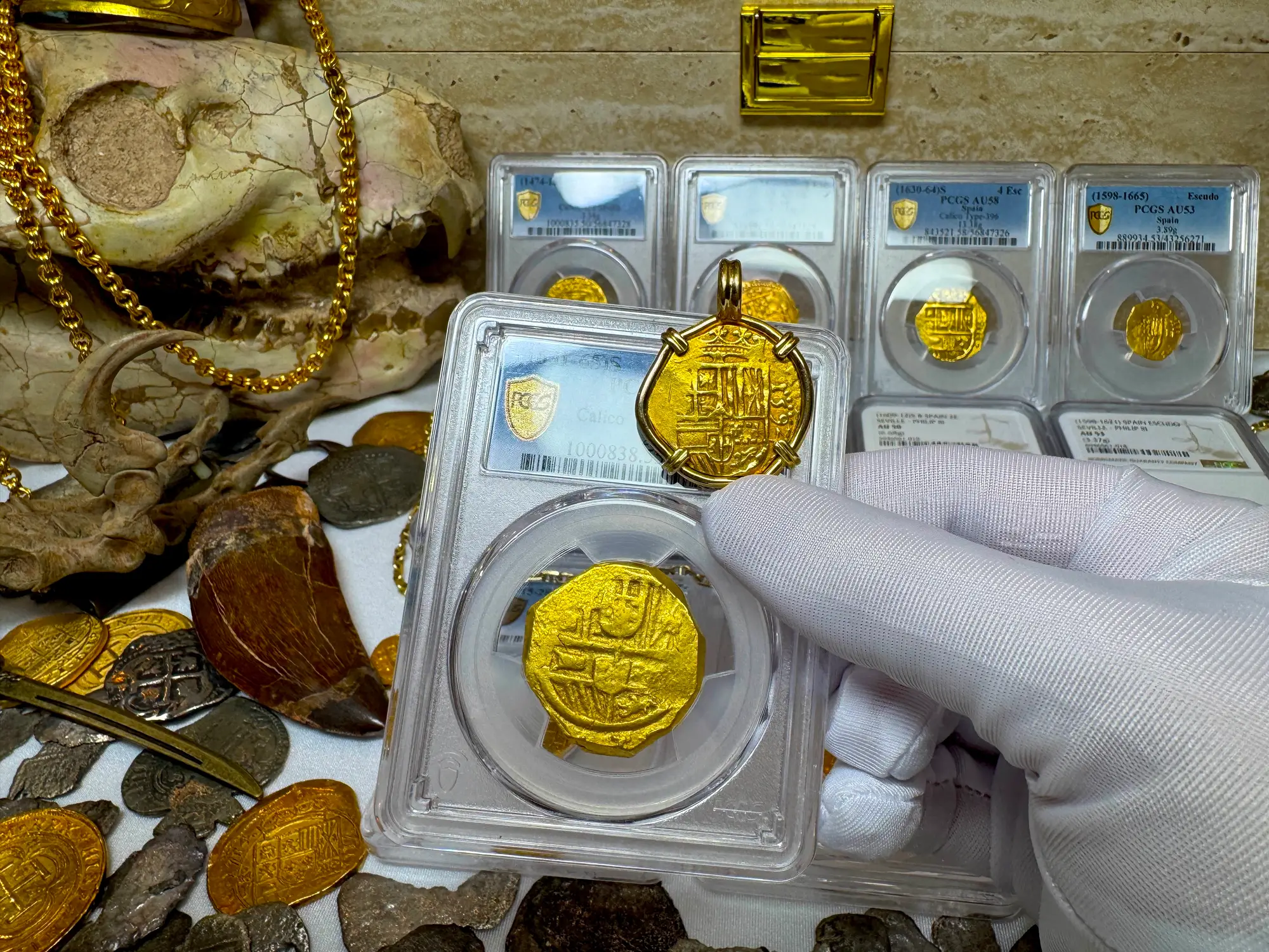 Spain 8 Escudos 1631-65 "Brute Style" PCGS 55 27