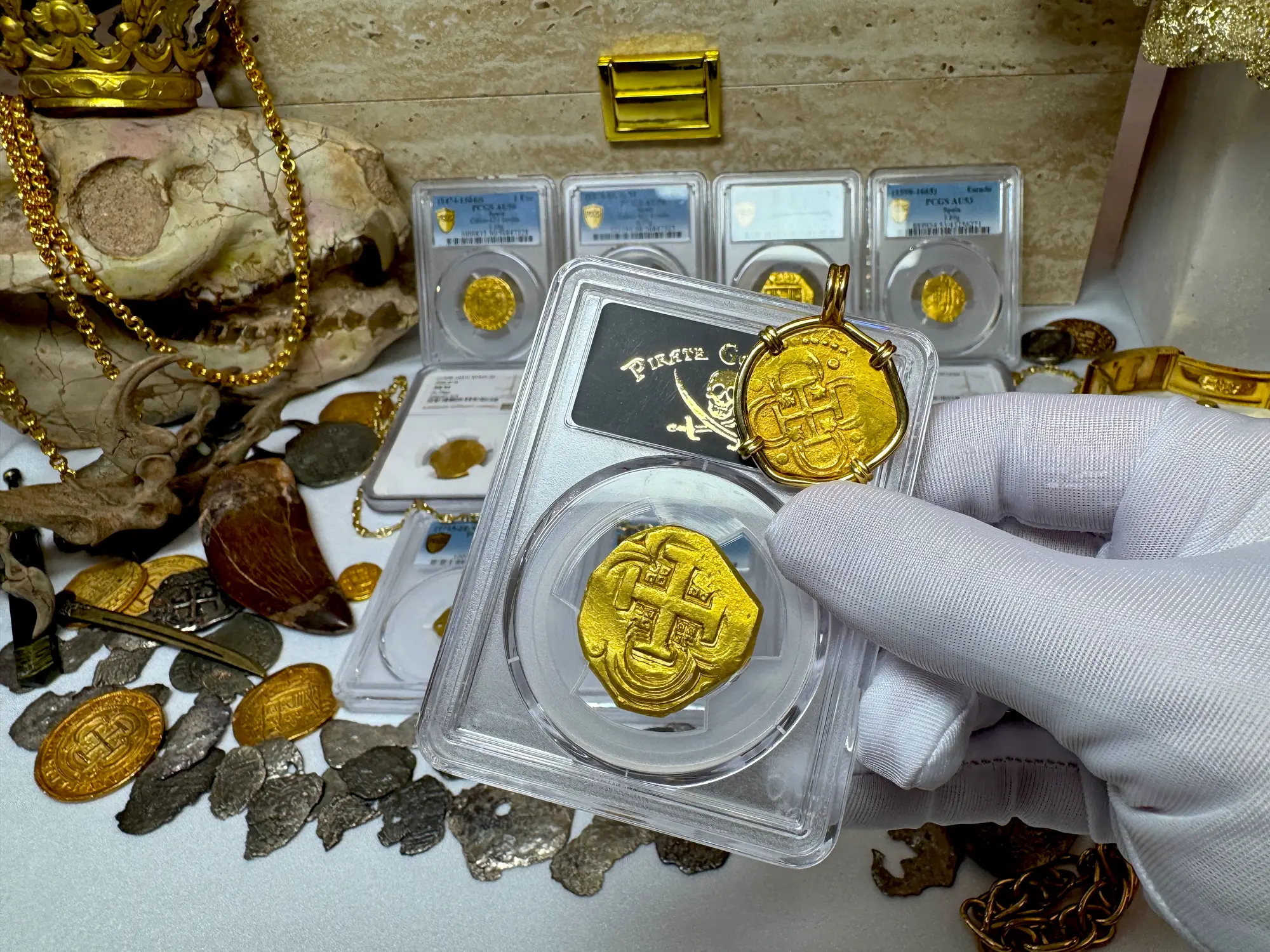 Spain 8 Escudos 1631-65 "Brute Style" PCGS 55 18