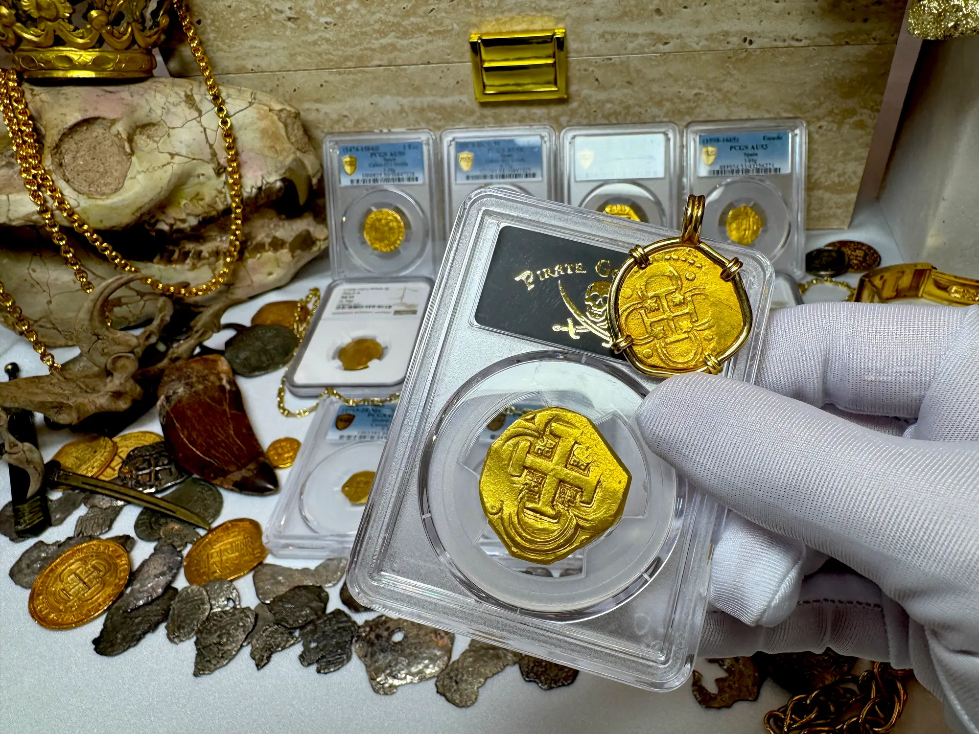 Spain 8 Escudos 1631-65 "Brute Style" PCGS 55 19