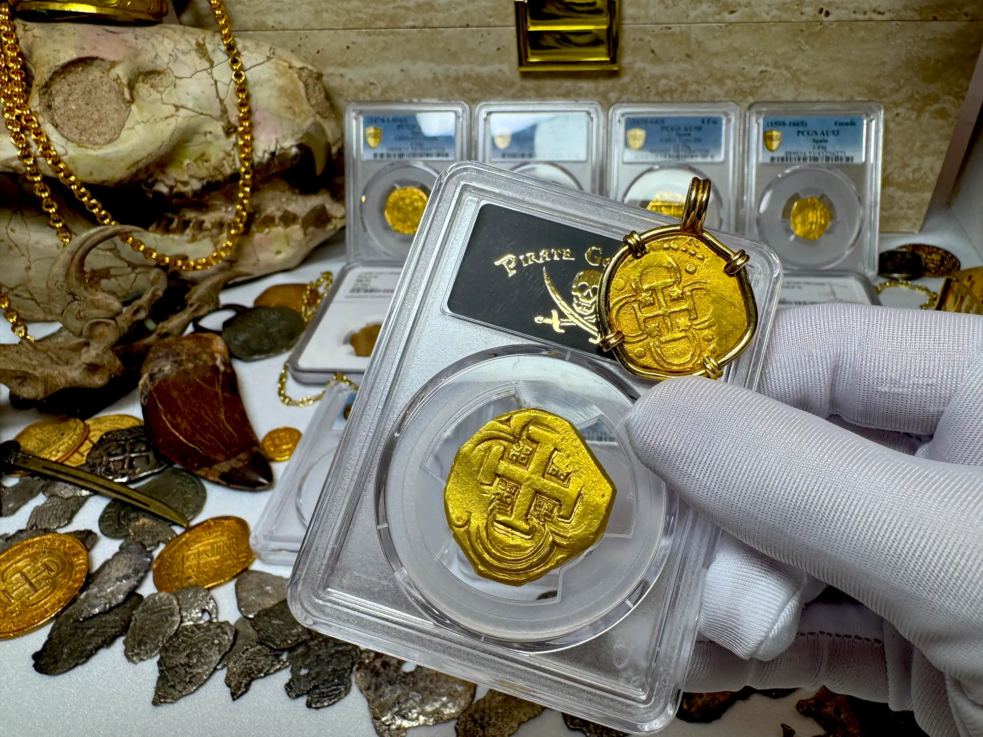 Spain 8 Escudos 1631-65 "Brute Style" PCGS 55 3