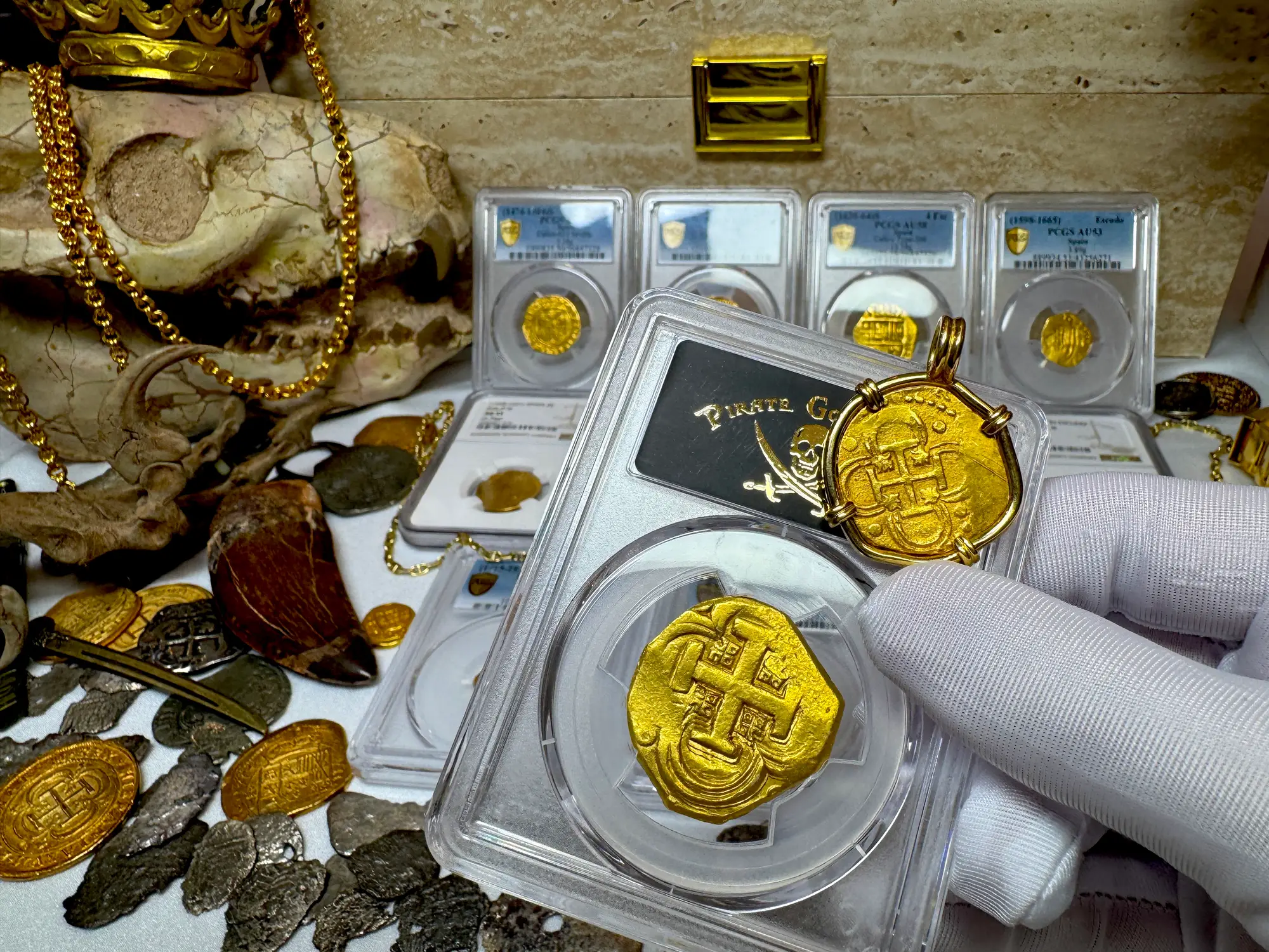 Spain 8 Escudos 1631-65 "Brute Style" PCGS 55 10