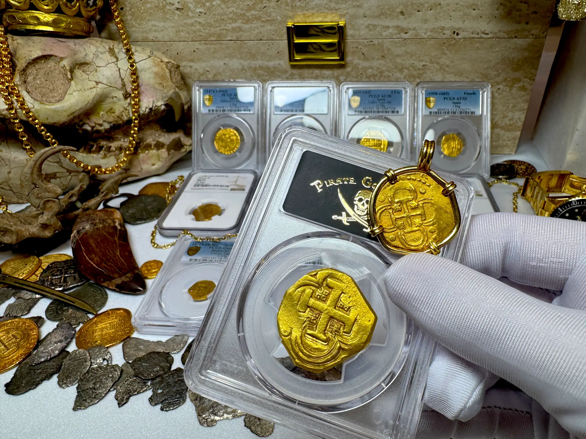 Spain 8 Escudos 1631-65 "Brute Style" PCGS 55 20