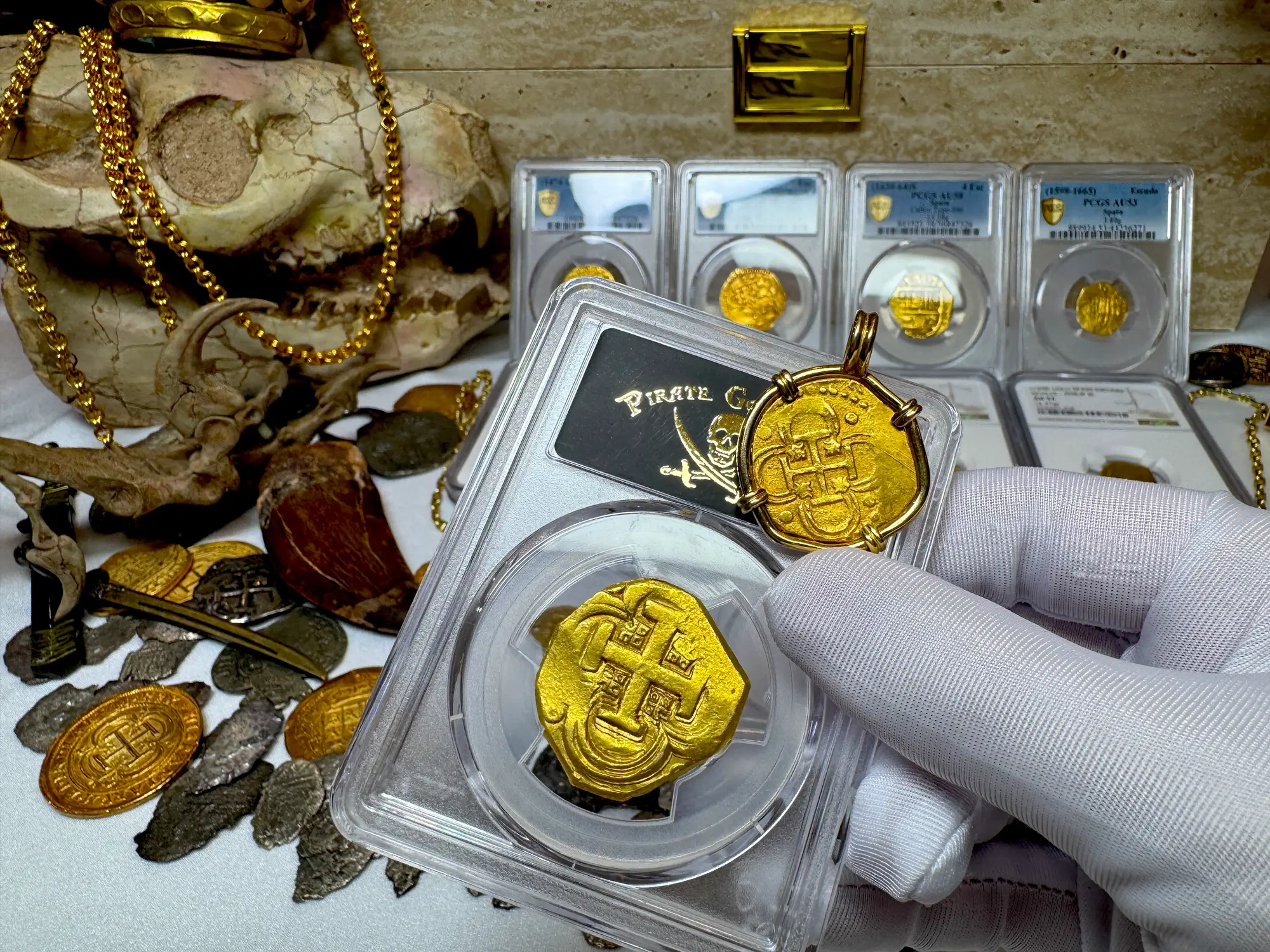 Spain 8 Escudos 1631-65 "Brute Style" PCGS 55 11