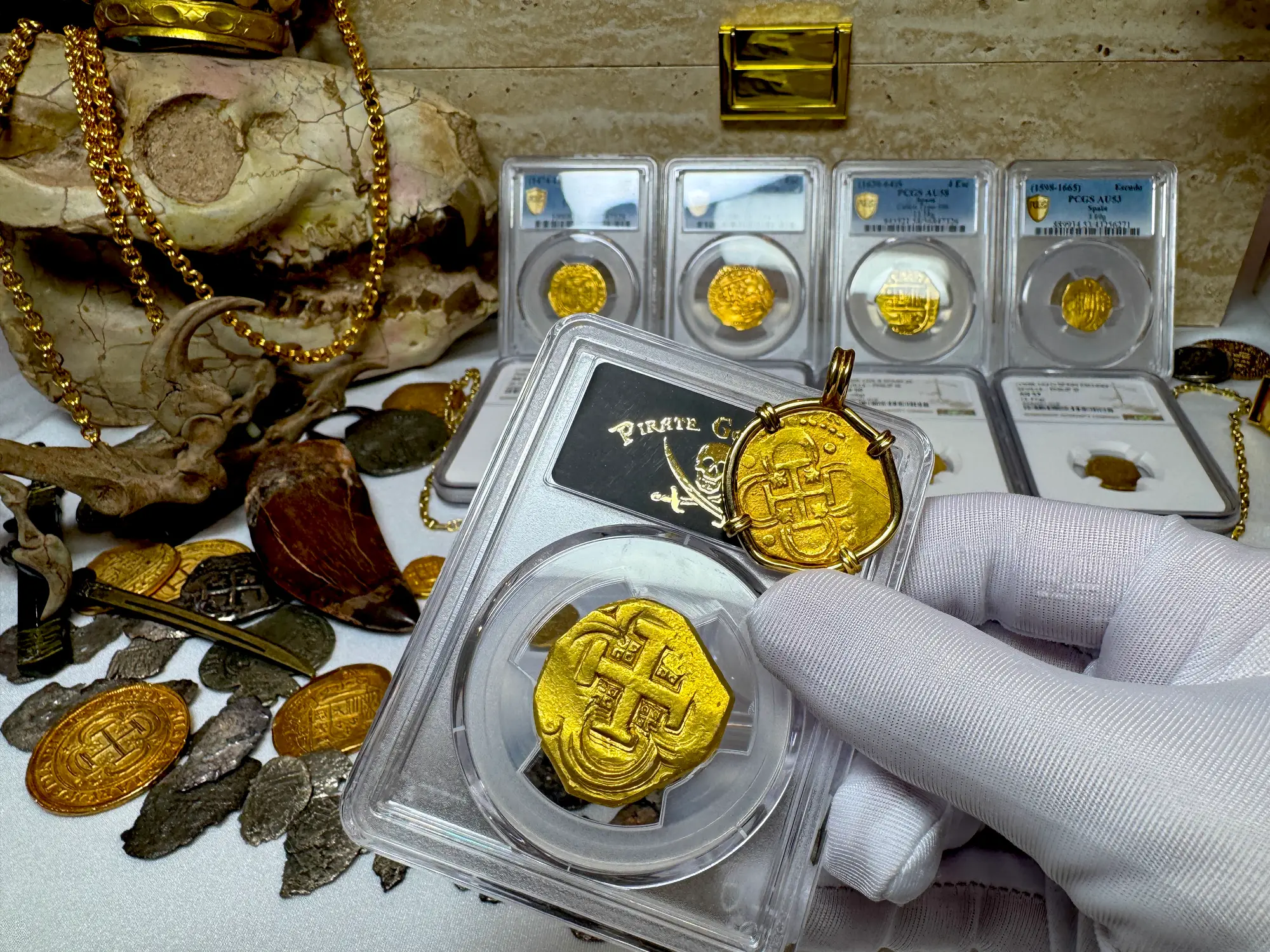 Spain 8 Escudos 1631-65 "Brute Style" PCGS 55 12