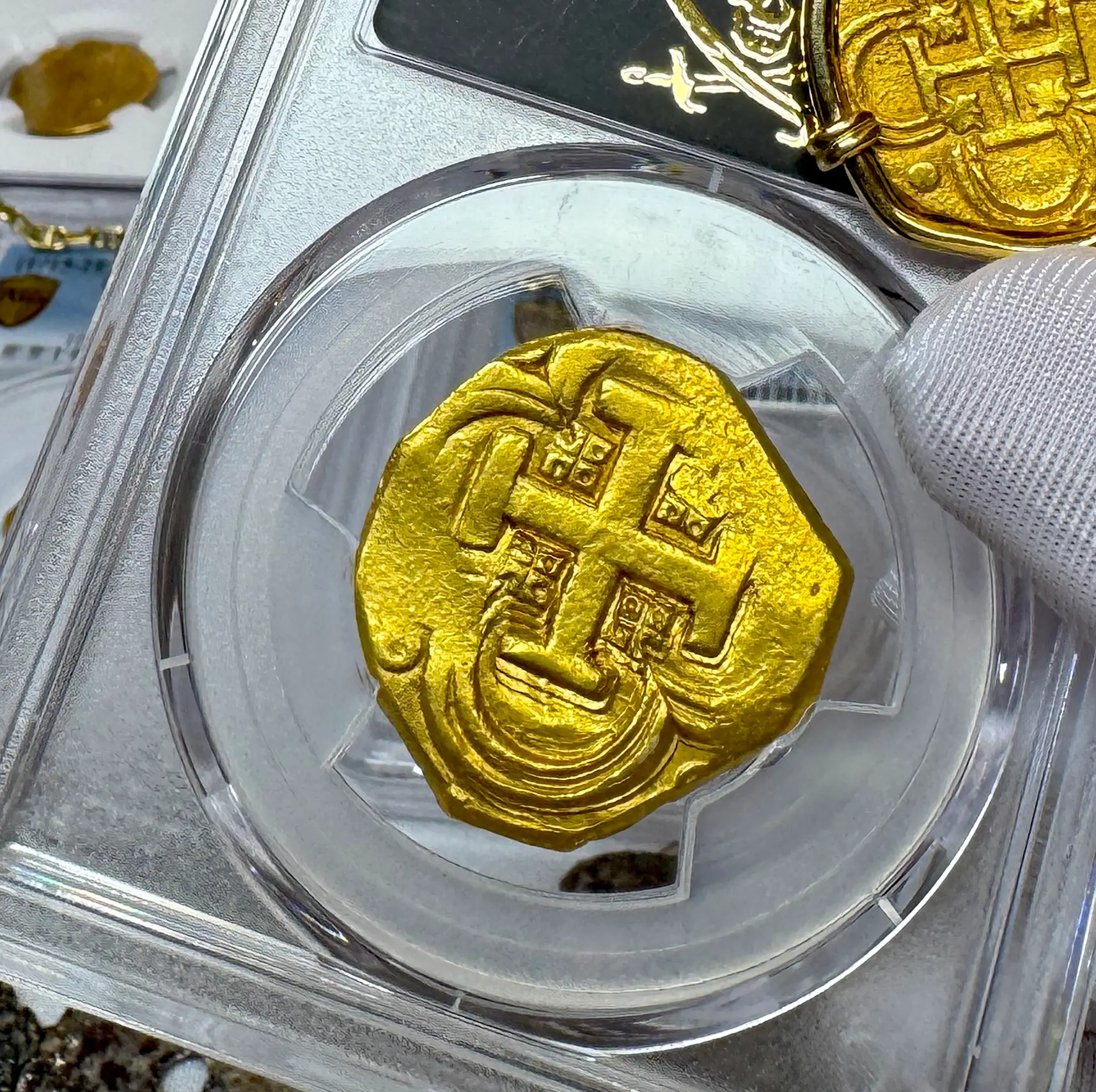 Spain 8 Escudos 1631-65 "Brute Style" PCGS 55