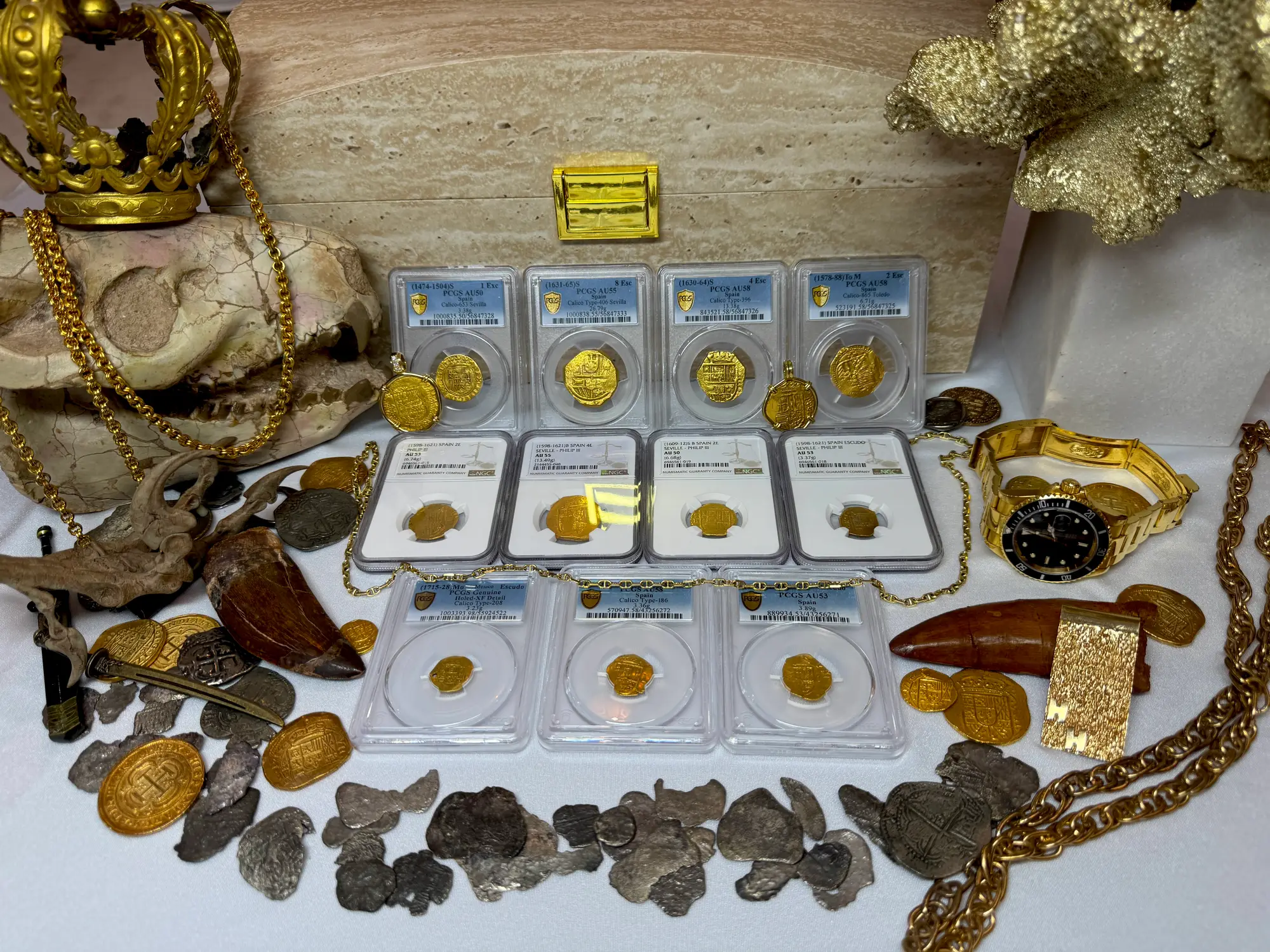 Spain 8 Escudos 1631-65 "Brute Style" PCGS 55 21