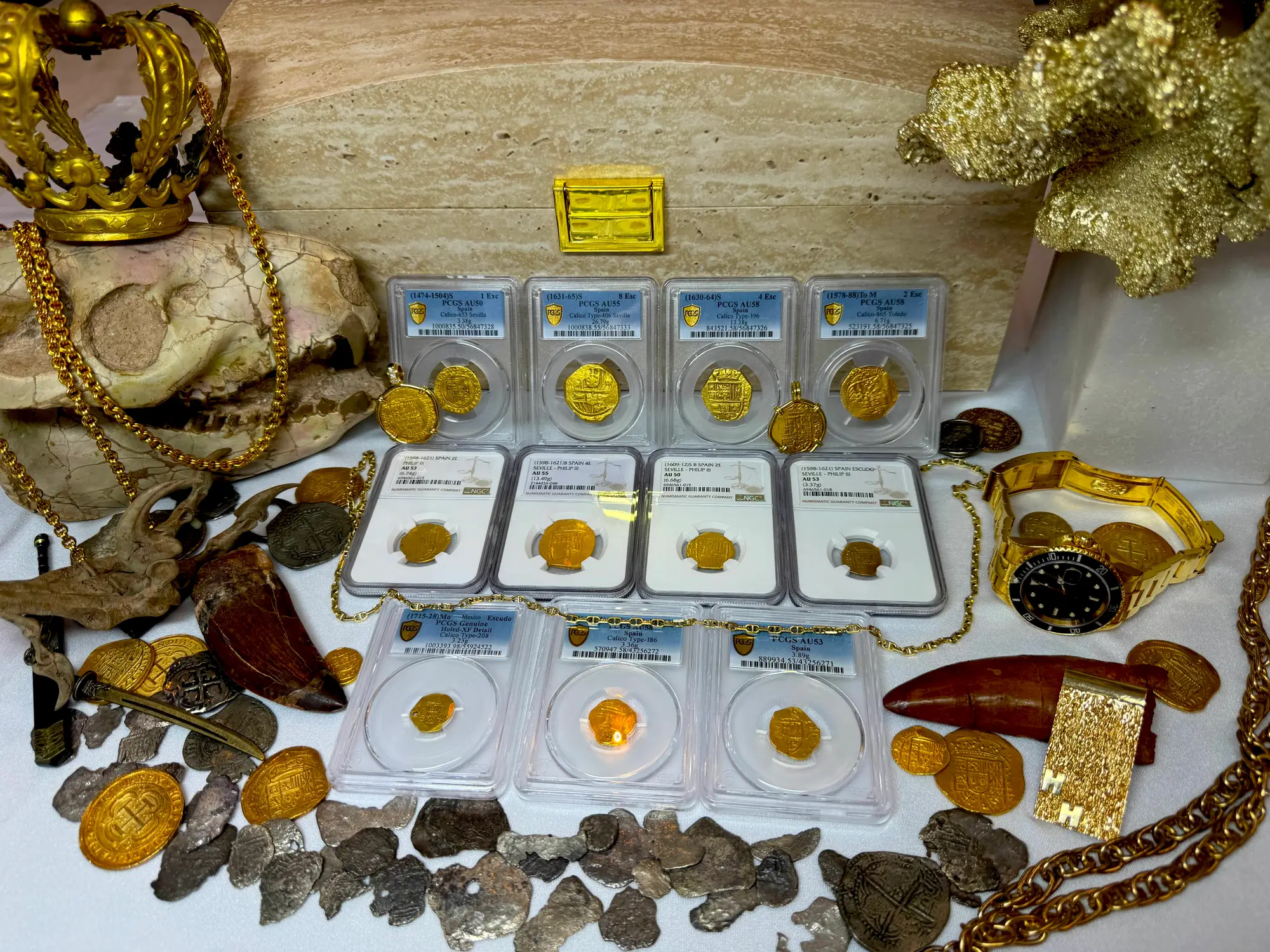 Spain 8 Escudos 1631-65 "Brute Style" PCGS 55 22