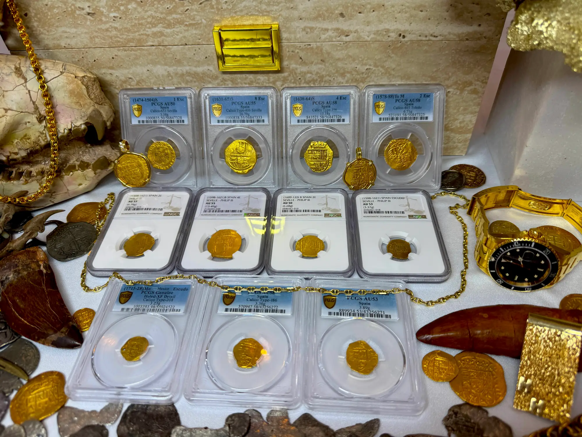 Spain 8 Escudos 1631-65 "Brute Style" PCGS 55 33