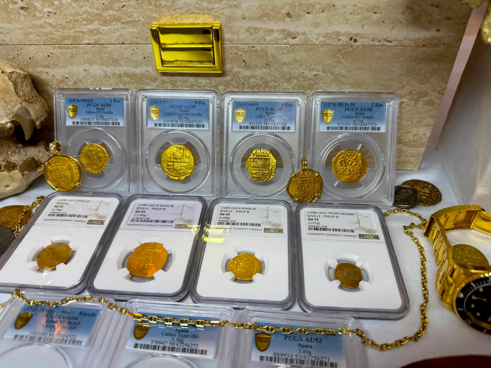 Spain 8 Escudos 1631-65 "Brute Style" PCGS 55 35