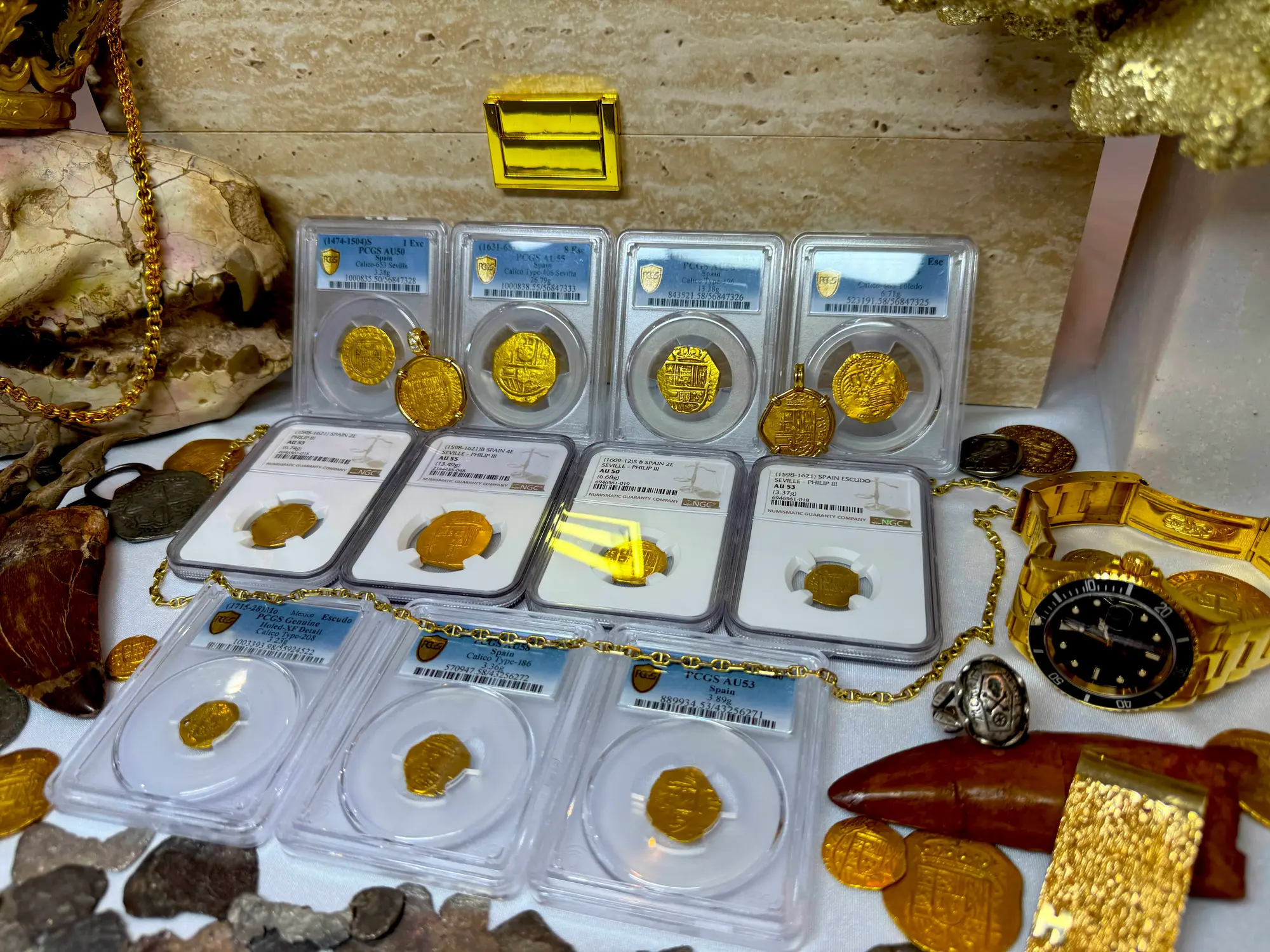 Spain 8 Escudos 1631-65 "Brute Style" PCGS 55 36