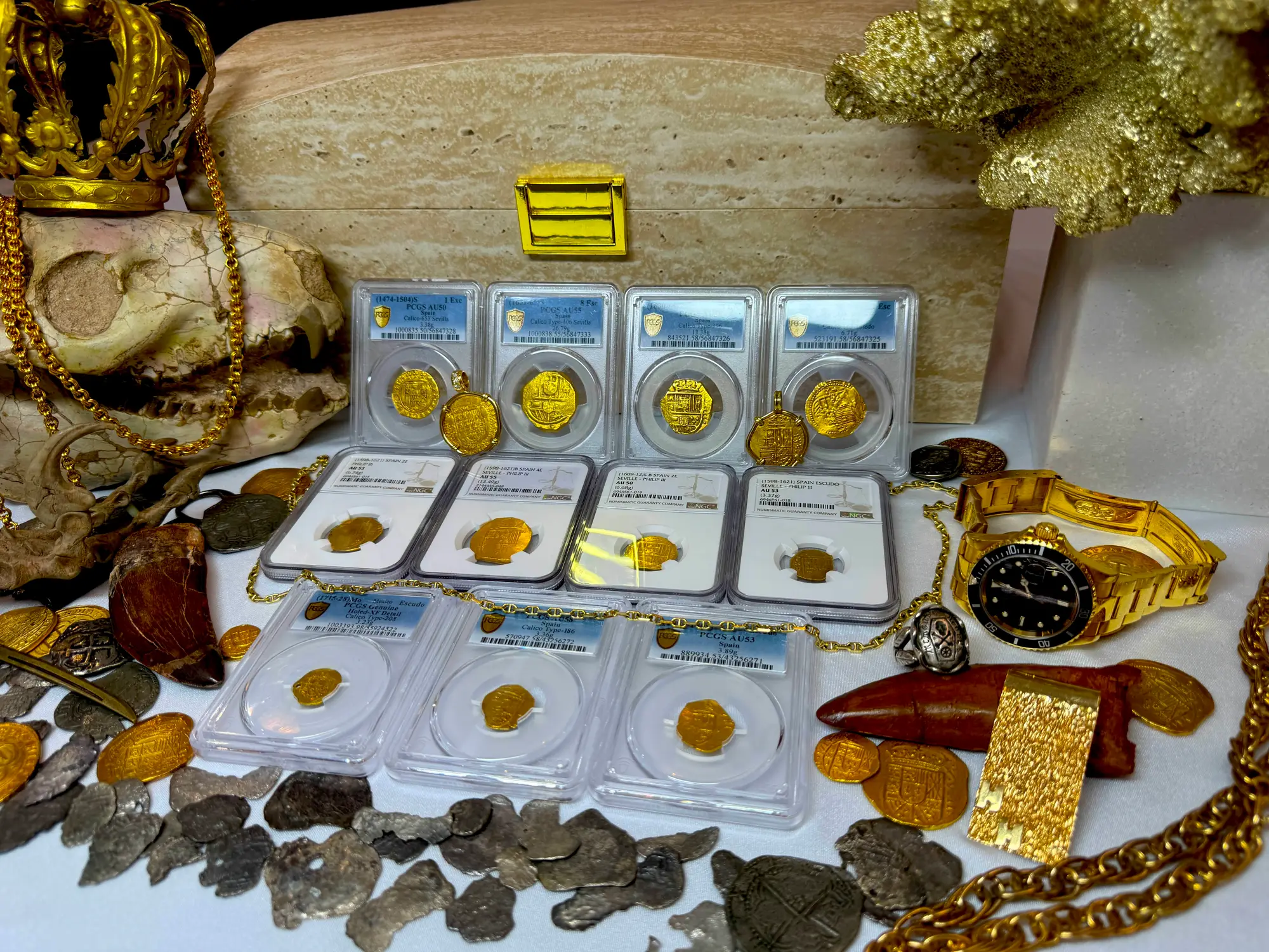 Spain 8 Escudos 1631-65 "Brute Style" PCGS 55 42