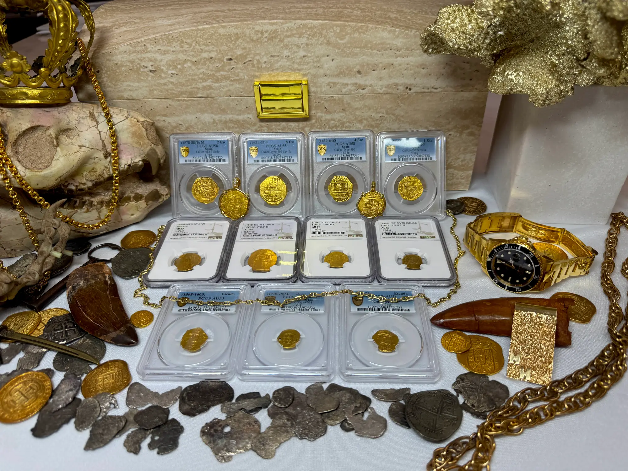 Spain 8 Escudos 1631-65 "Brute Style" PCGS 55 43