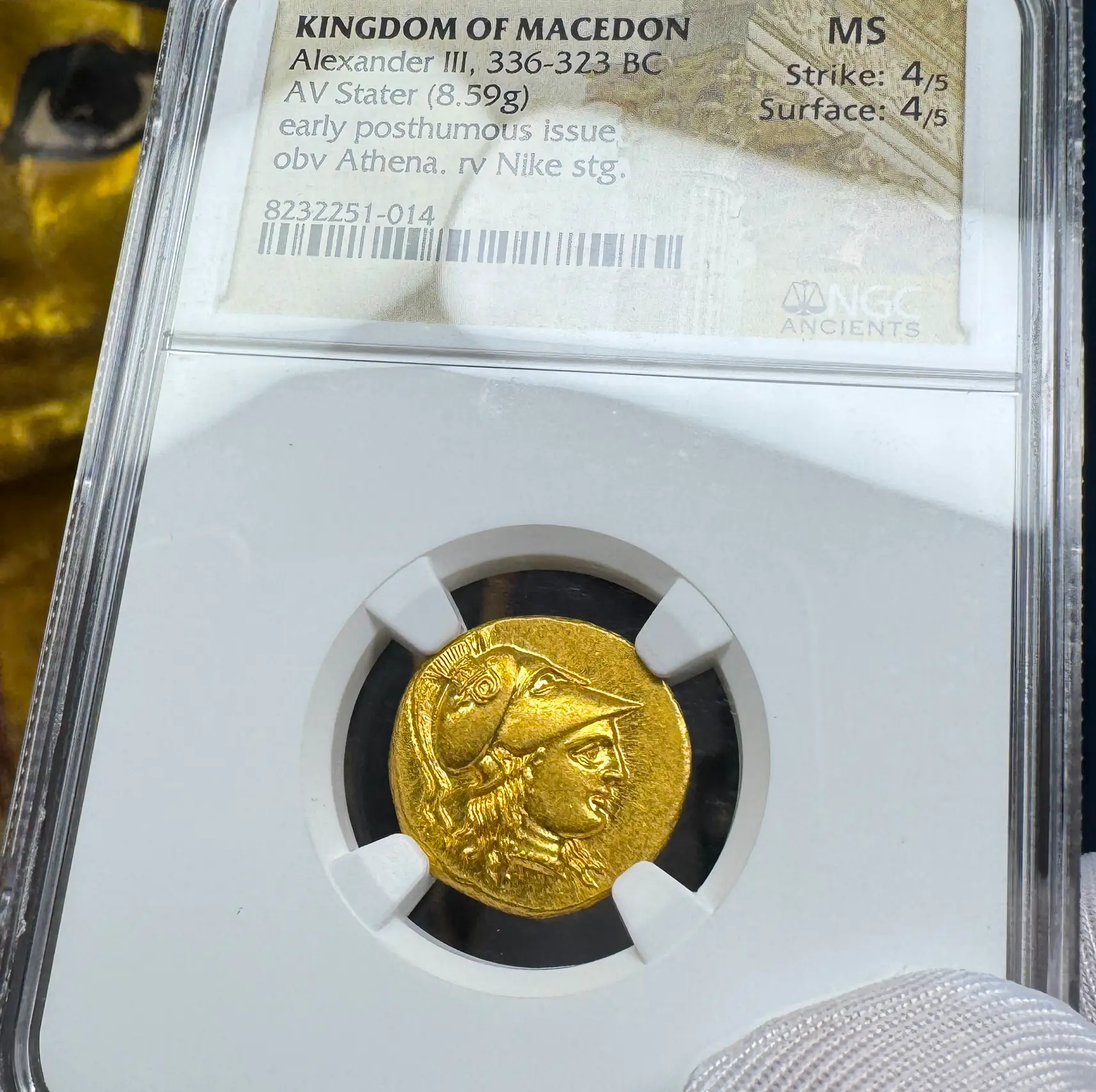 Kingdom of Macedon "Alexander the Great" Stater NGC MS 4x4 2
