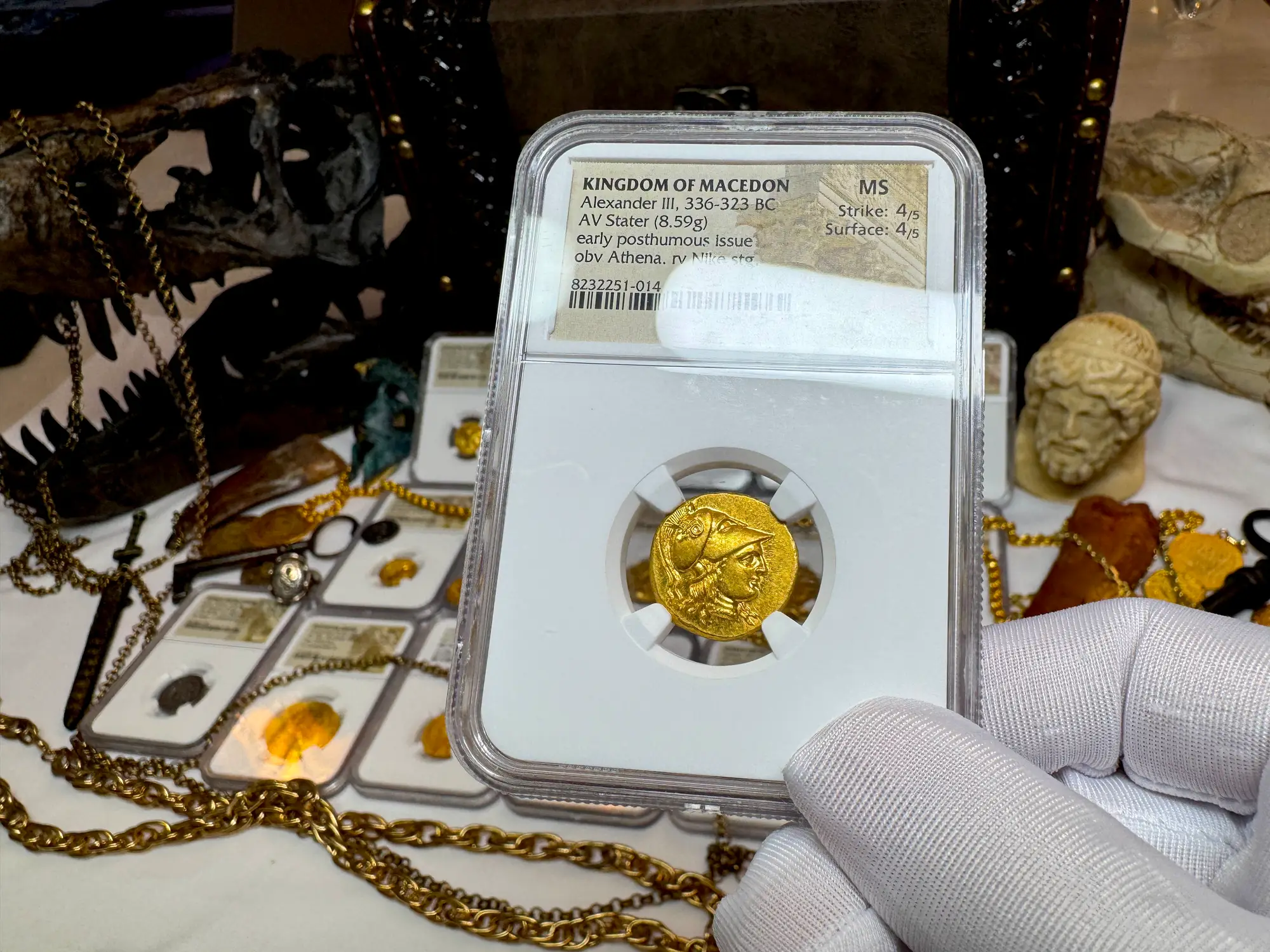 Kingdom of Macedon "Alexander the Great" Stater NGC MS 4x4 25