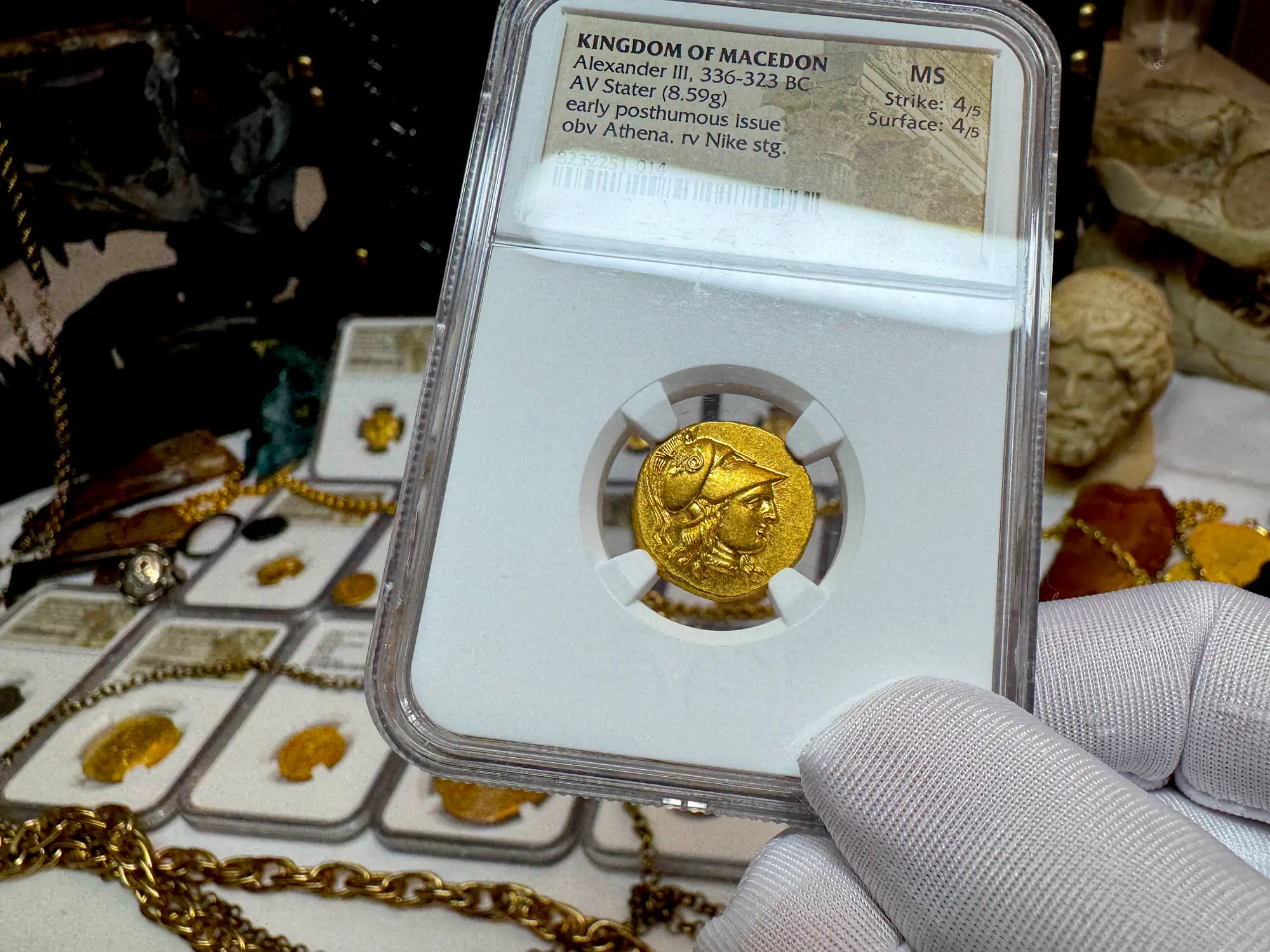 Kingdom of Macedon "Alexander the Great" Stater NGC MS 4x4 15