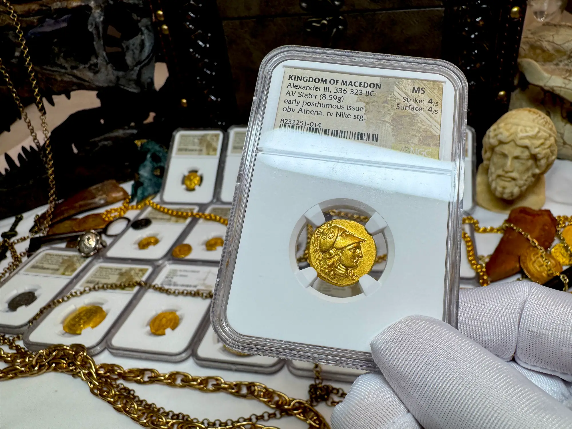 Kingdom of Macedon "Alexander the Great" Stater NGC MS 4x4 16