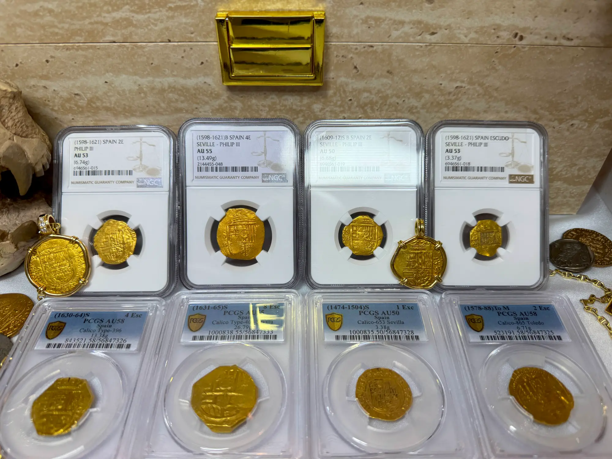 Spain 2 Escudos 1609-12 "Philip III" NGC 50 9