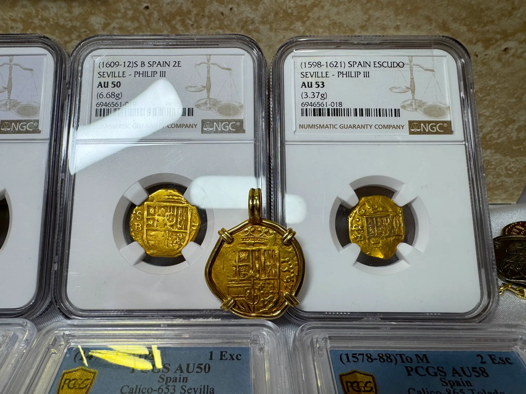 Spain 2 Escudos 1609-12 "Philip III" NGC 50 4