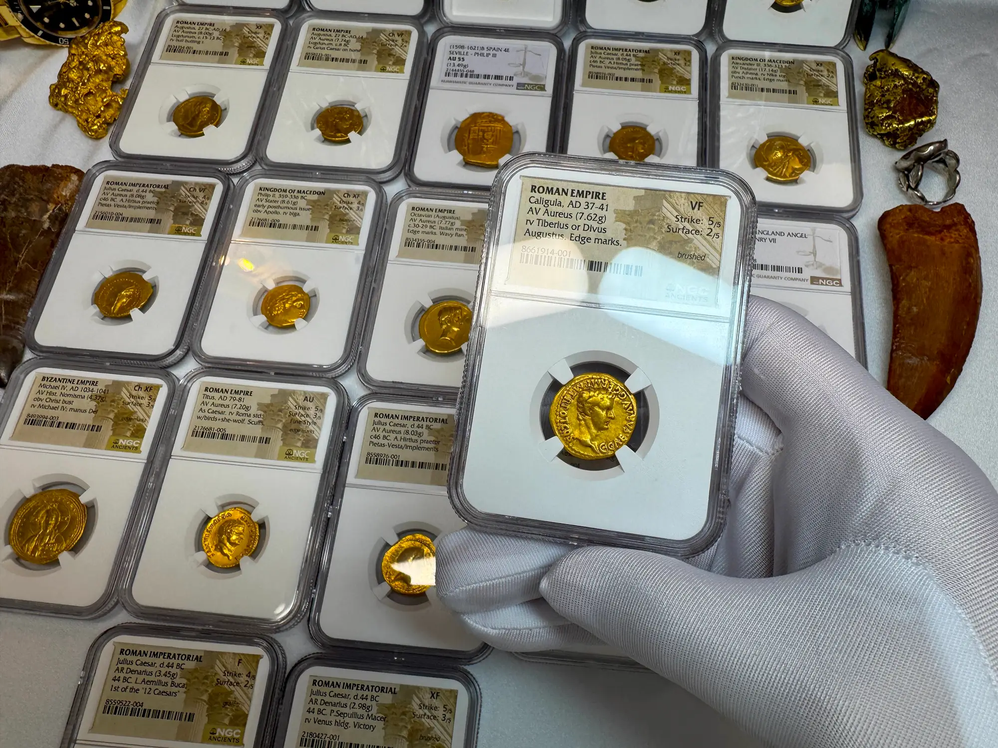 Roman Empire "Caligula" 37-41AD NGC VF 5x2 "Young Caesar" 5