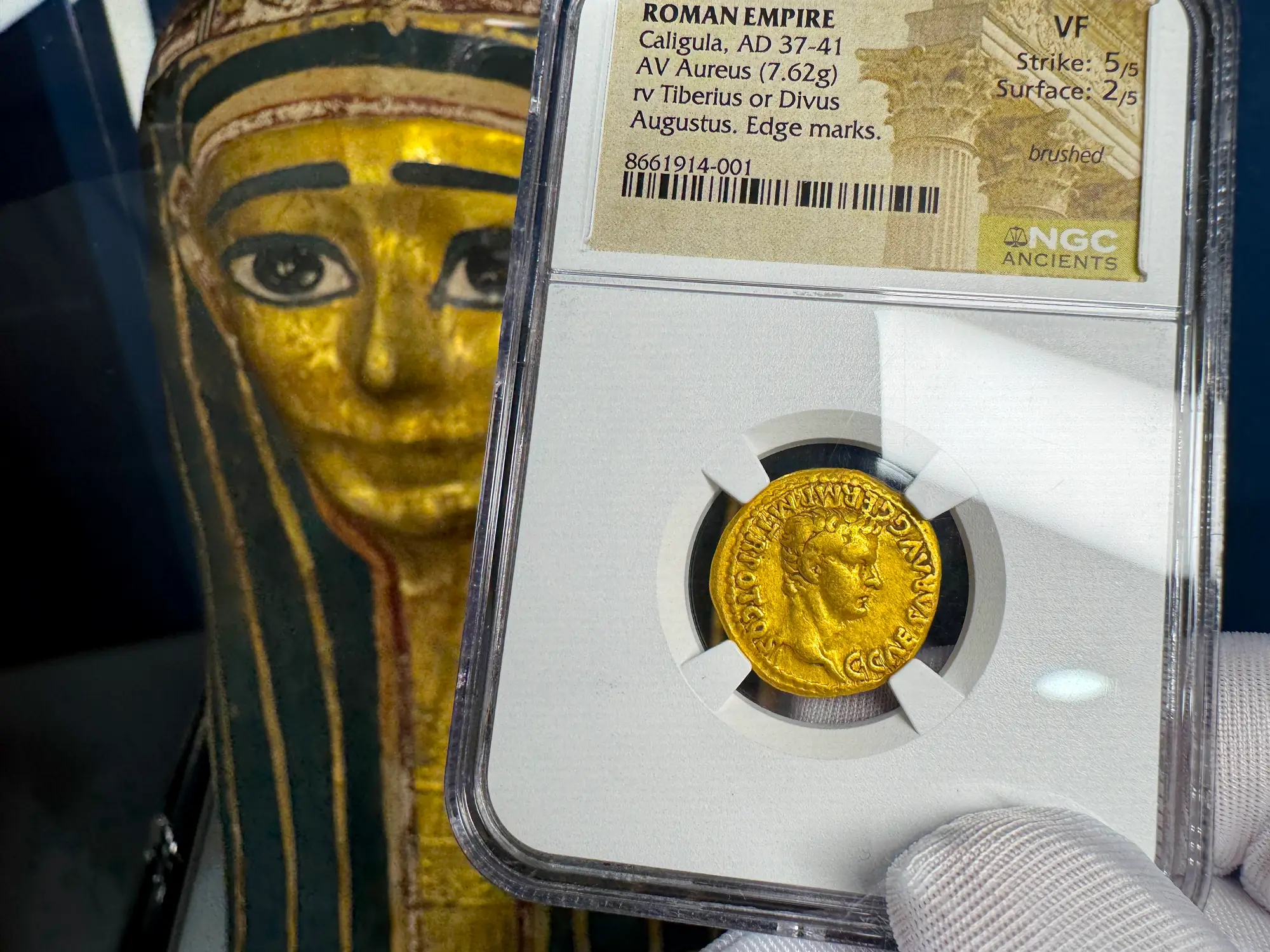 Roman Empire "Caligula" 37-41AD NGC VF 5x2 "Young Caesar" 17