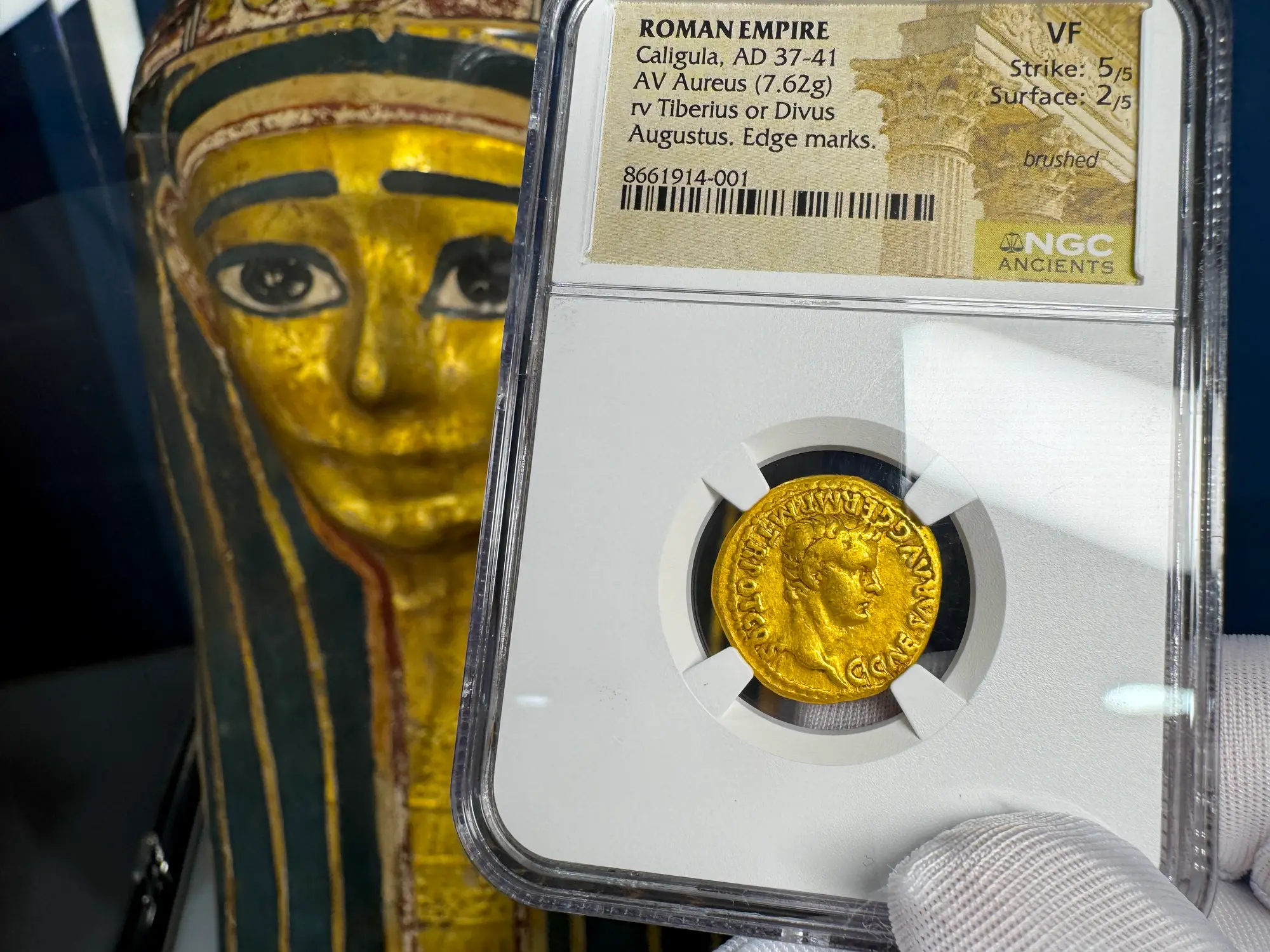 Roman Empire "Caligula" 37-41AD NGC VF 5x2 "Young Caesar" 19