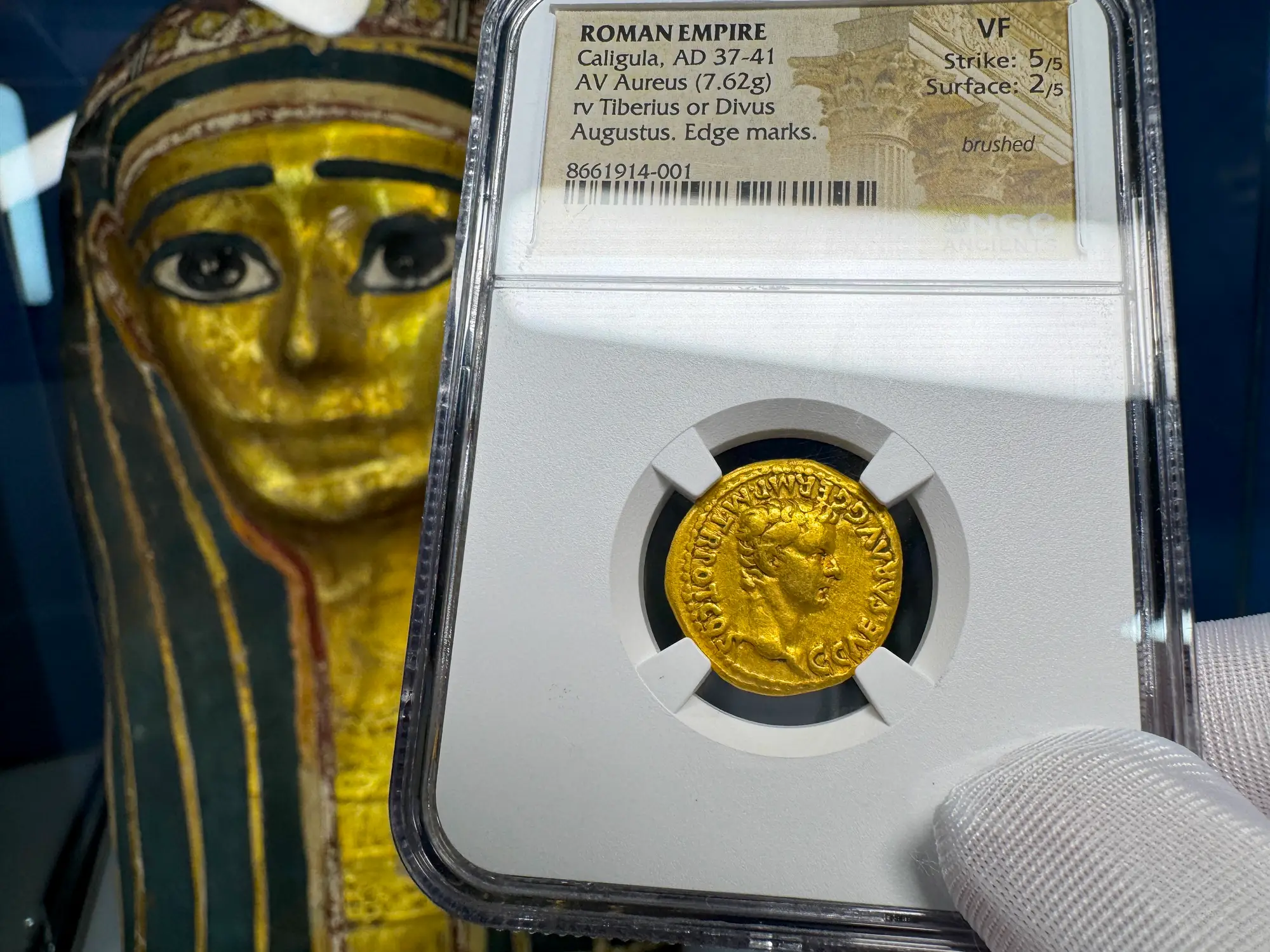 Roman Empire "Caligula" 37-41AD NGC VF 5x2 "Young Caesar" 25