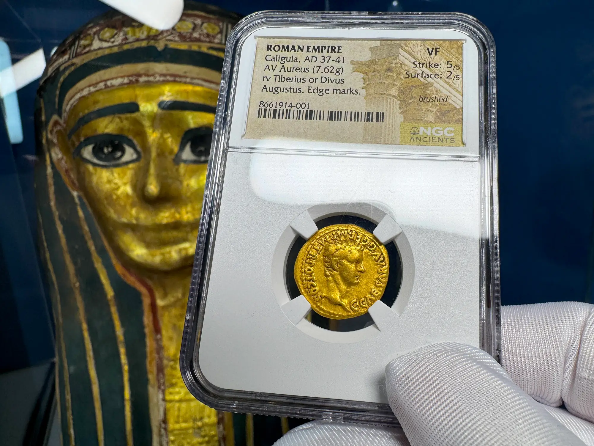 Roman Empire "Caligula" 37-41AD NGC VF 5x2 "Young Caesar" 27