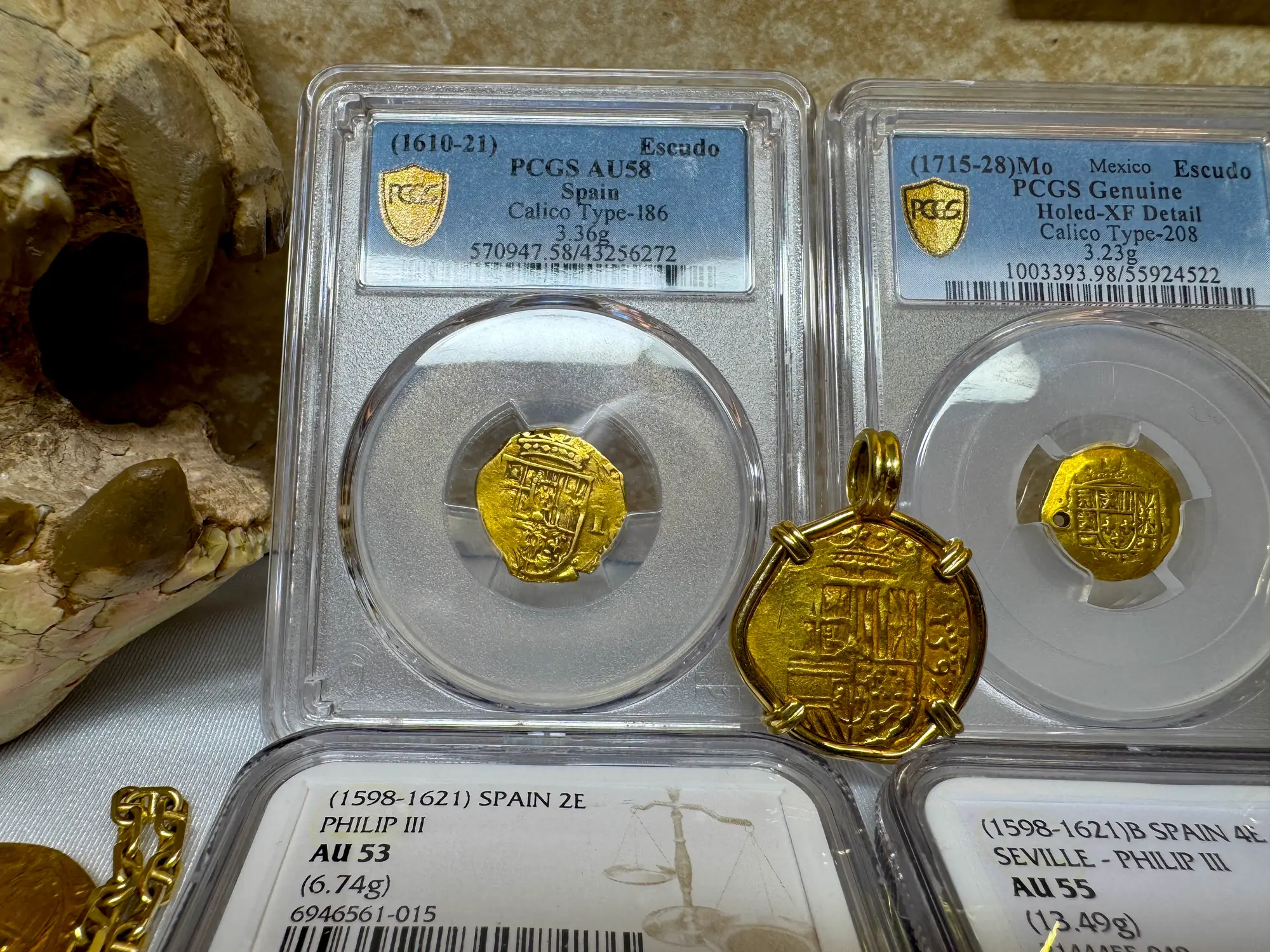 Spain 1 Escudo 1610-21 "Philip III" PCGS 58 3