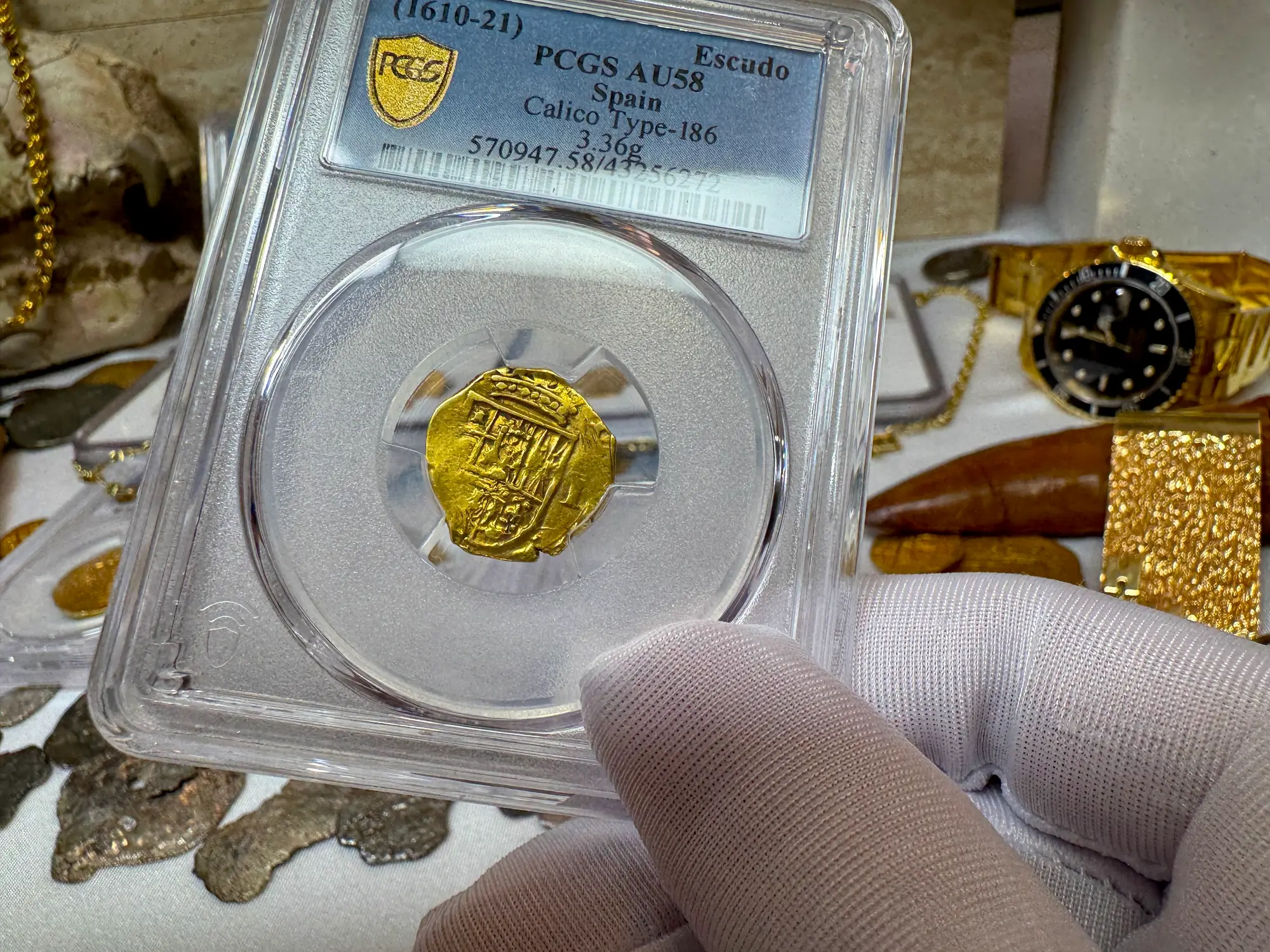 Spain 1 Escudo 1610-21 "Philip III" PCGS 58 16