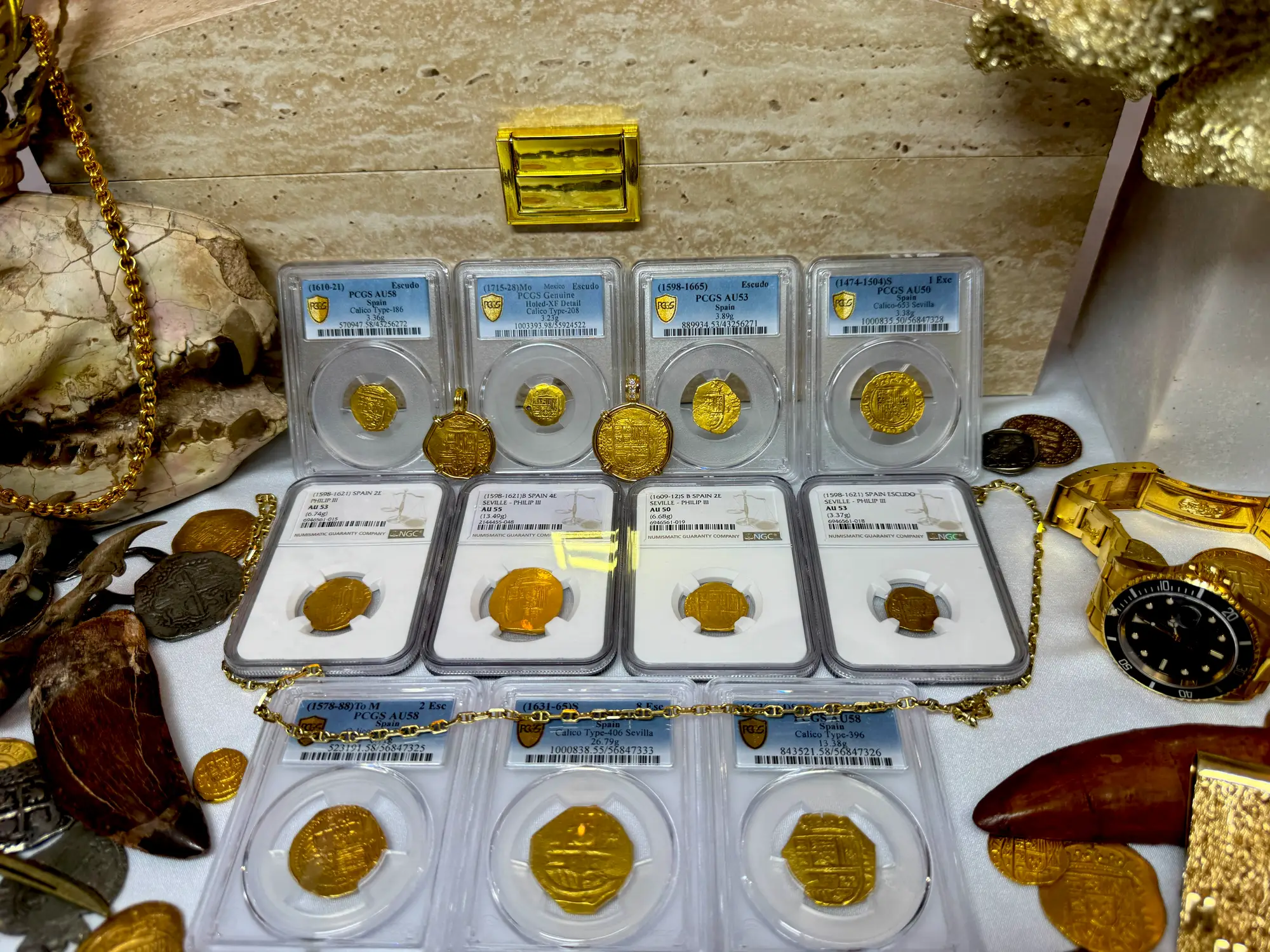 Spain 1 Escudo 1610-21 "Philip III" PCGS 58 9