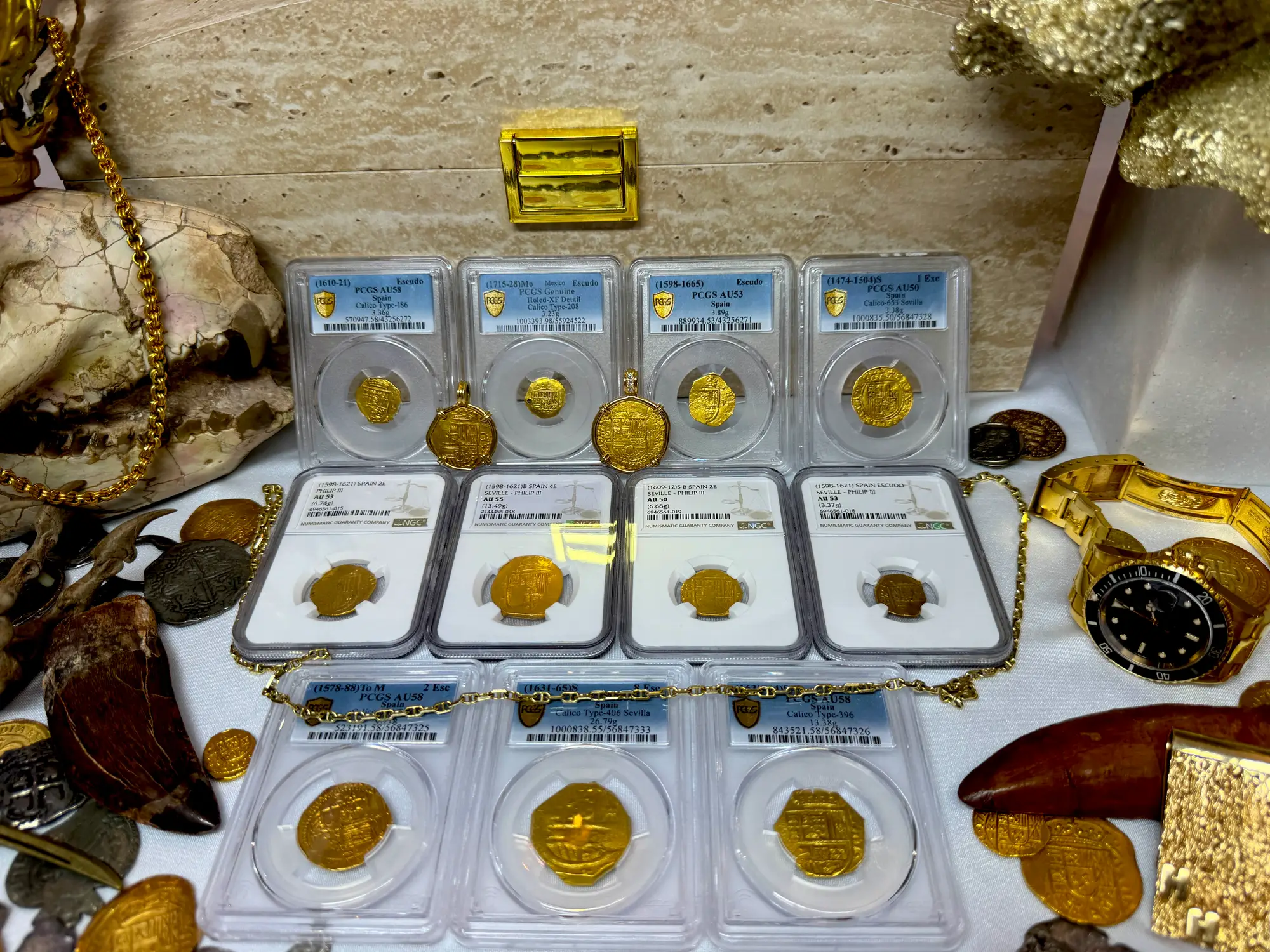 Spain 1 Escudo 1610-21 "Philip III" PCGS 58 10