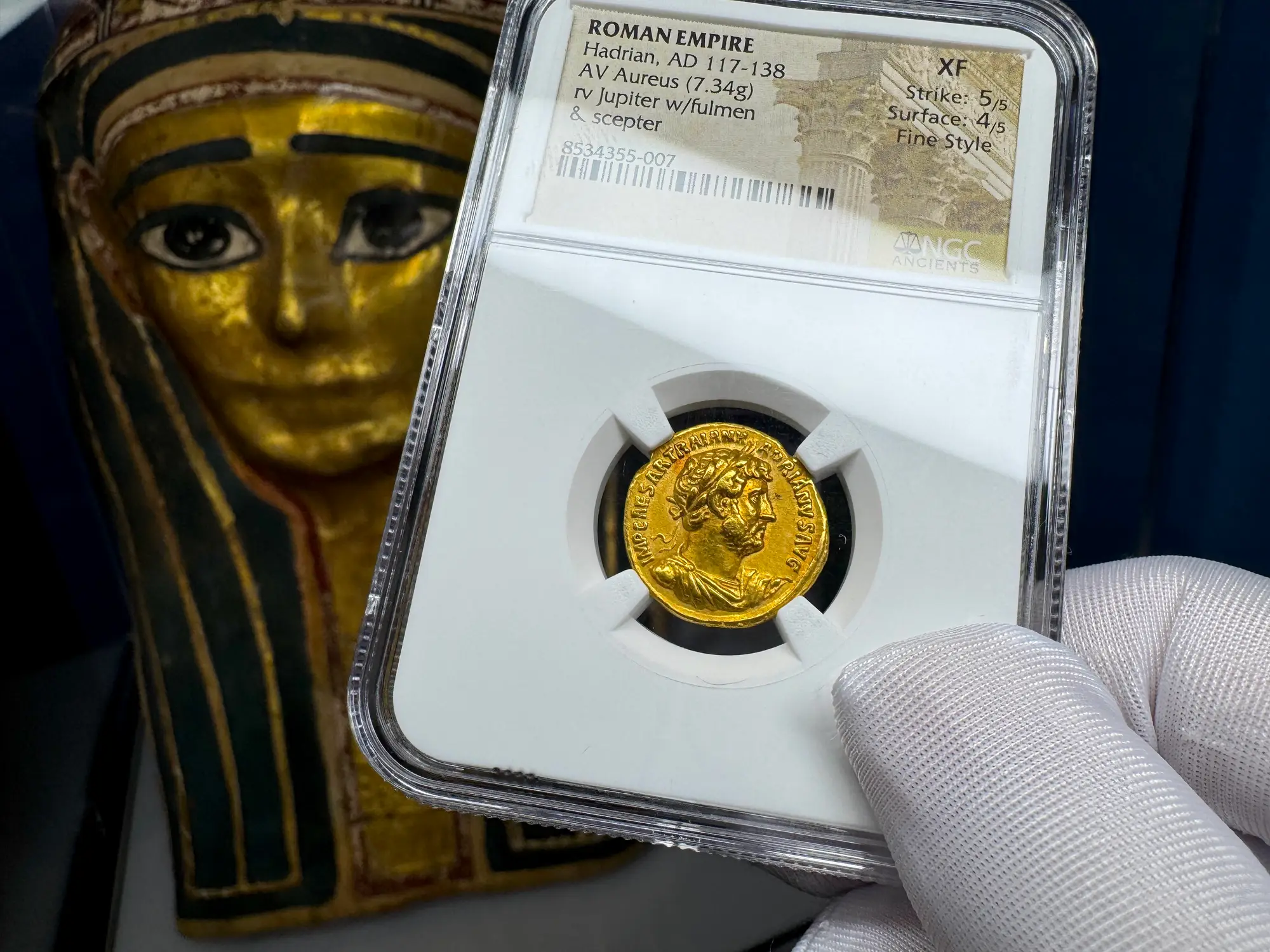 Roman Empire "Hadrian" Aureus NGC XF 5x4 20