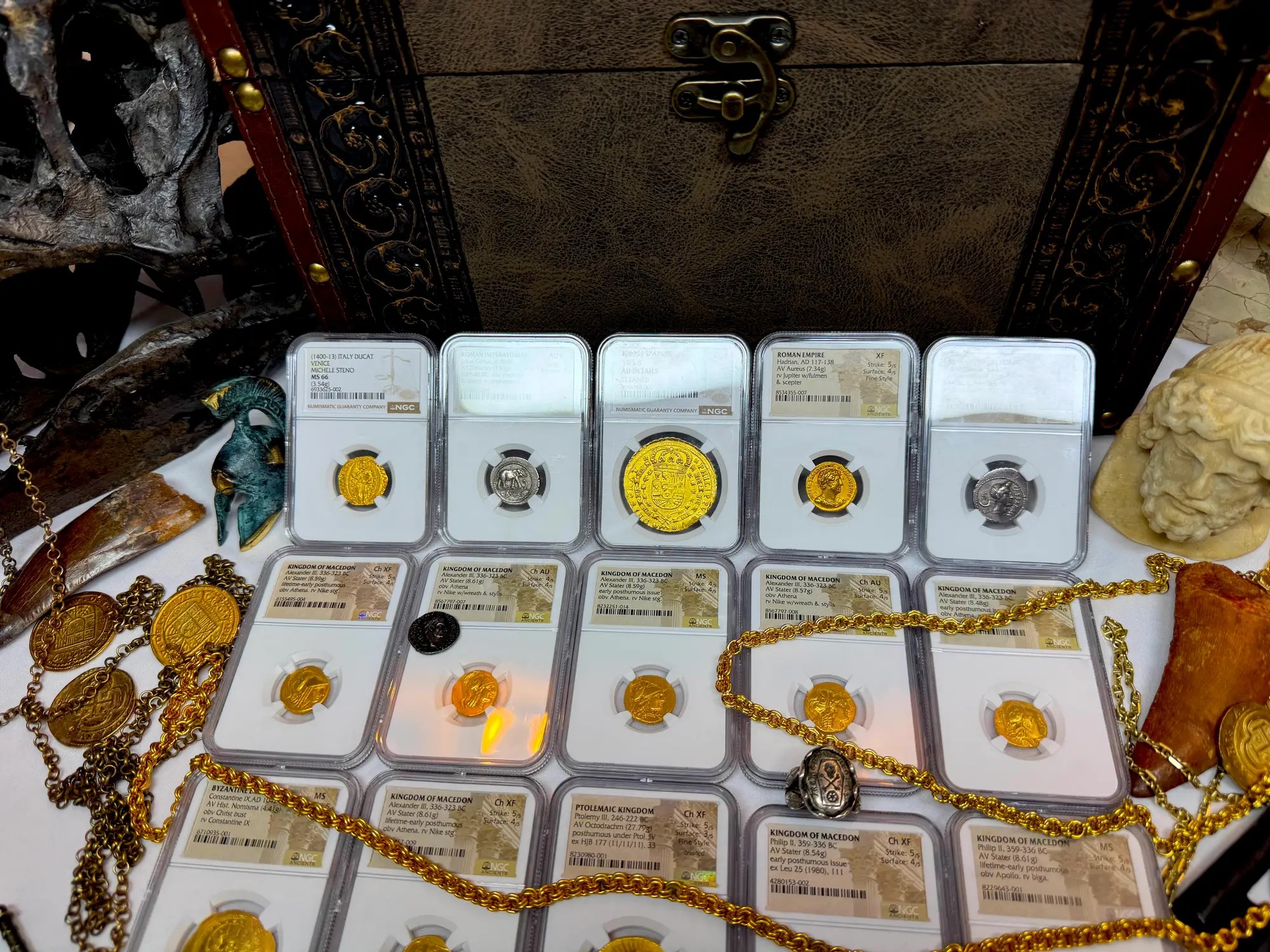 Spain 8 Escudos 1703 "Rare Date" NGC AU 12