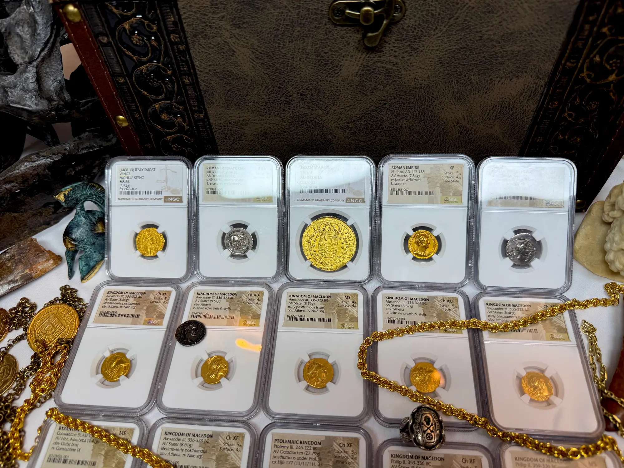 Spain 8 Escudos 1703 "Rare Date" NGC AU 28