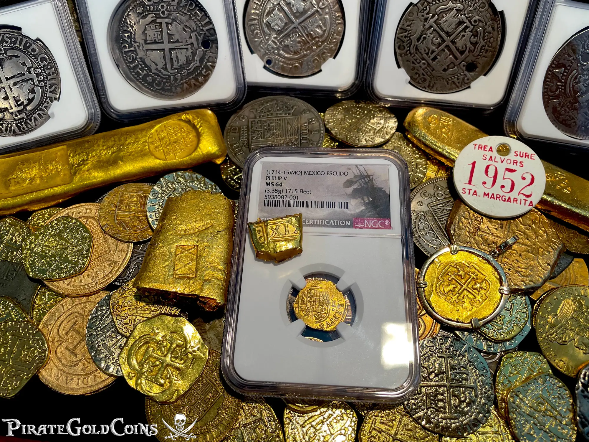 Mexico 1 Escudos 1714-15 "1715 Fleet Shipwreck" NGC 64 9