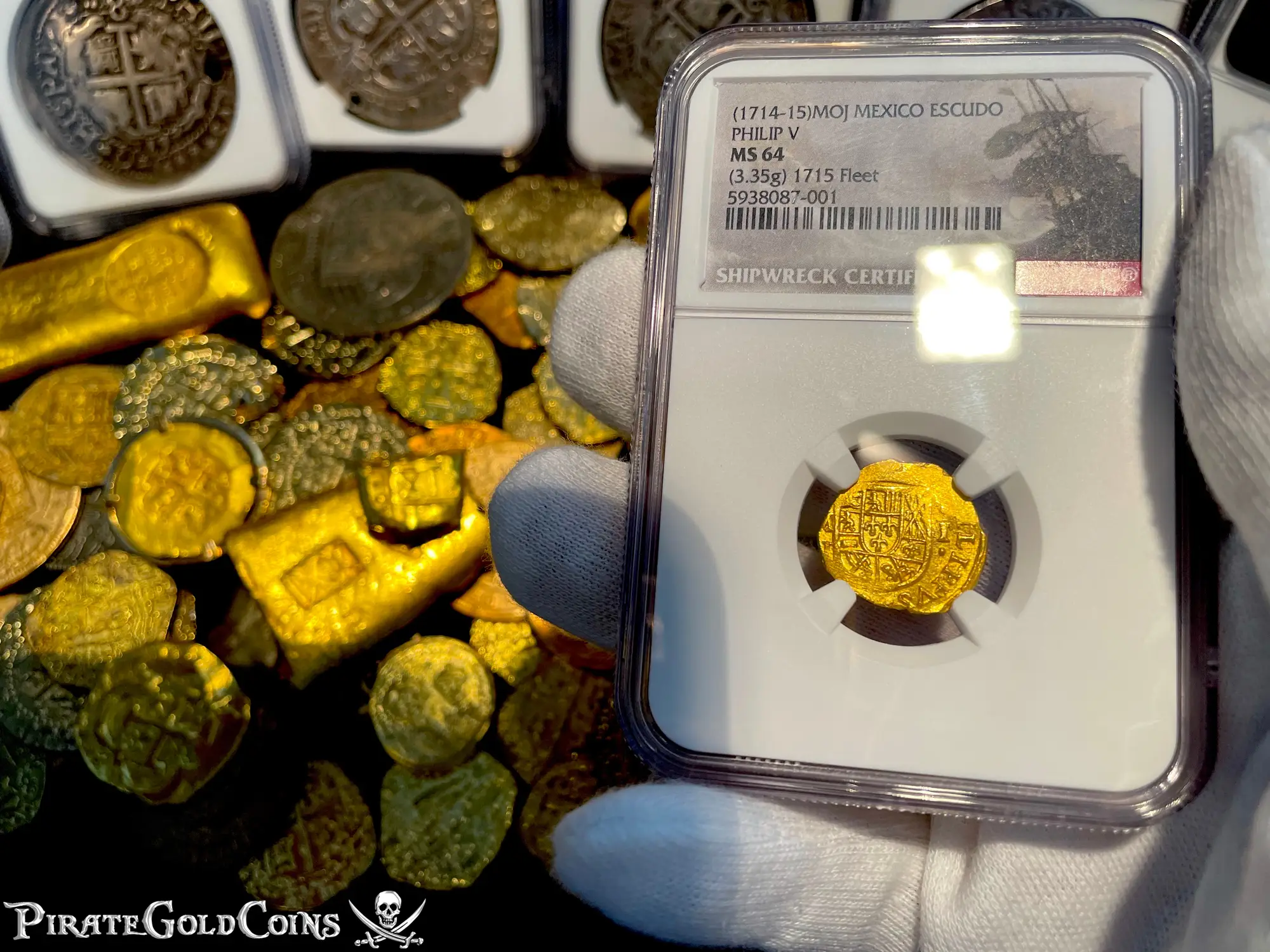 Mexico 1 Escudos 1714-15 "1715 Fleet Shipwreck" NGC 64 12