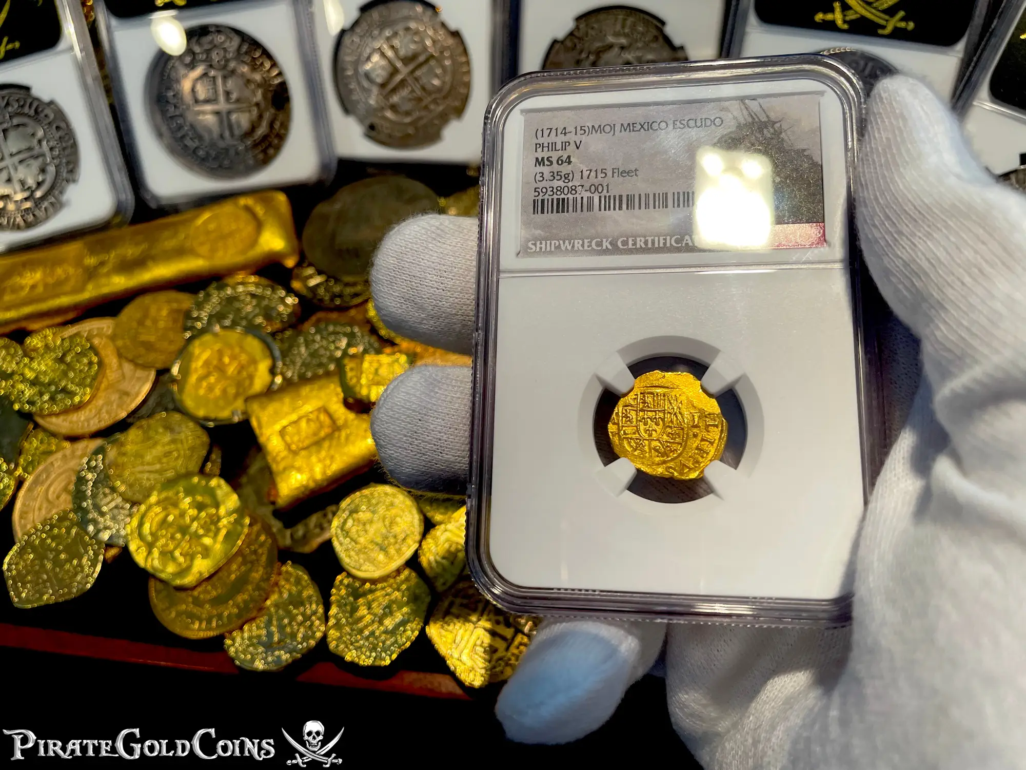 Mexico 1 Escudos 1714-15 "1715 Fleet Shipwreck" NGC 64 10