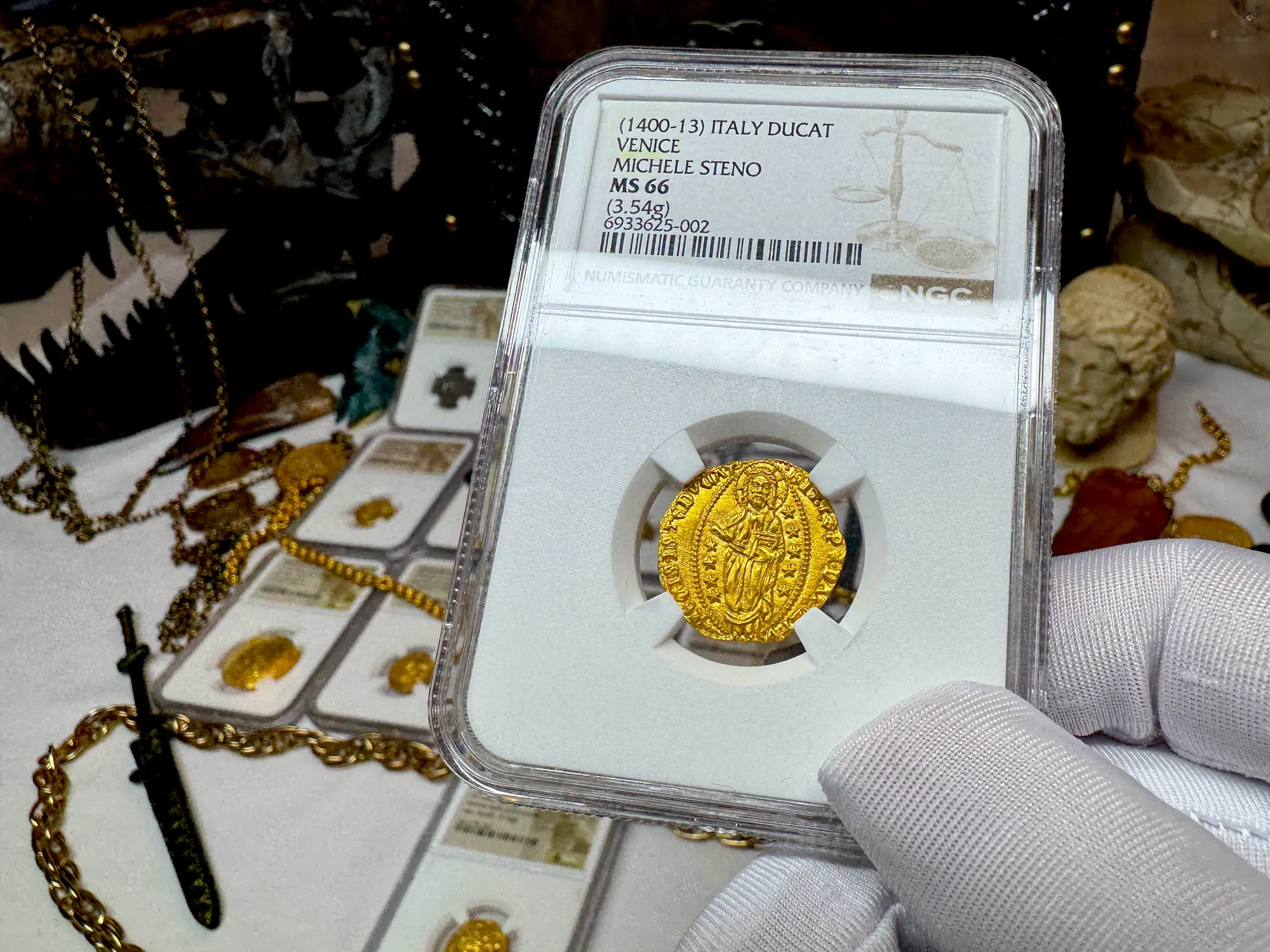 Italy "Jesus Christ" 1400-13 Ducat Michele Steno NGC 66 5