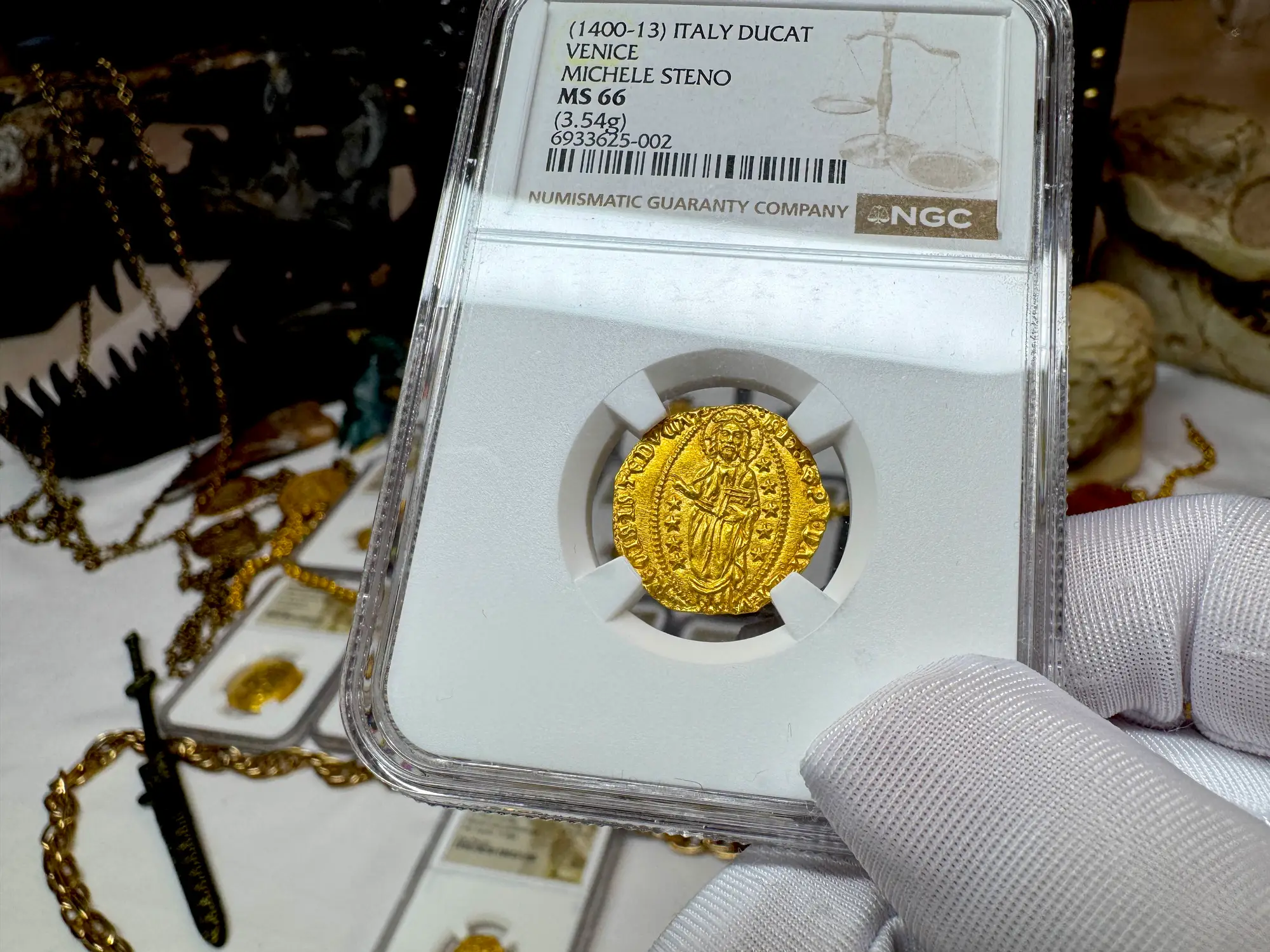 Italy "Jesus Christ" 1400-13 Ducat Michele Steno NGC 66 6