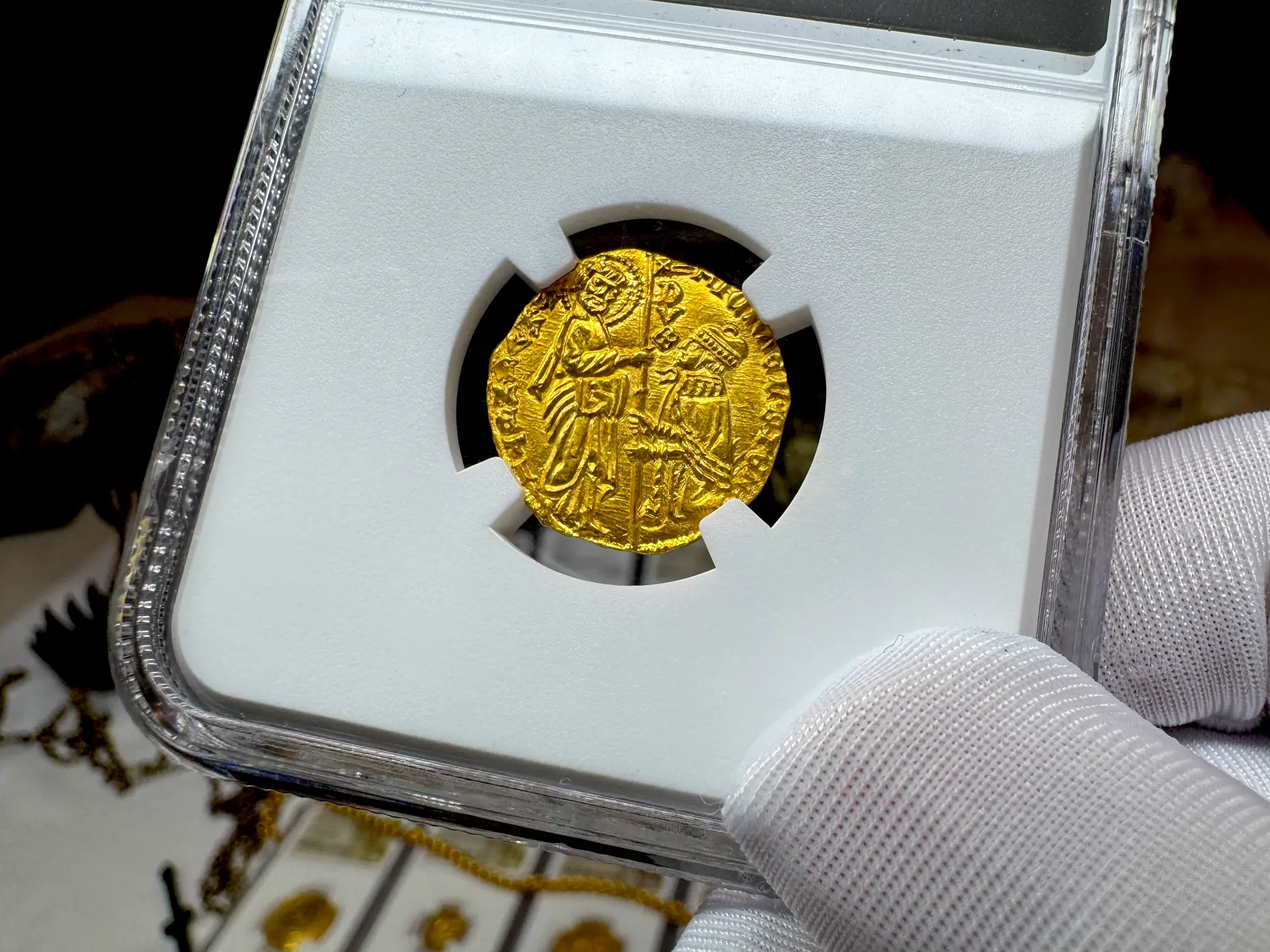 Italy "Jesus Christ" 1400-13 Ducat Michele Steno NGC 66 13
