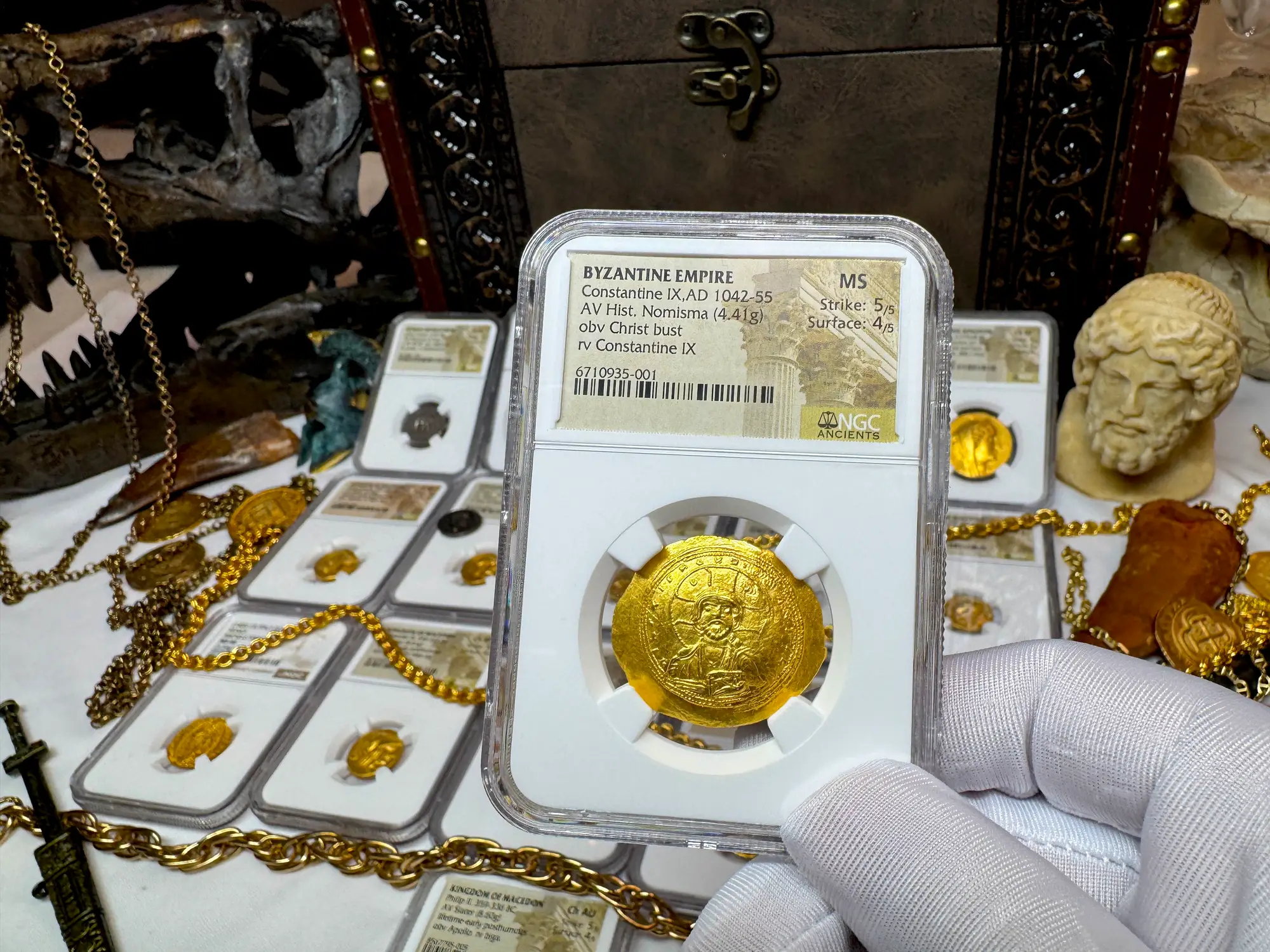 Byzantine Empire "Jesus Christ" 1042AD Constantine IX NGC MS 5x4 9