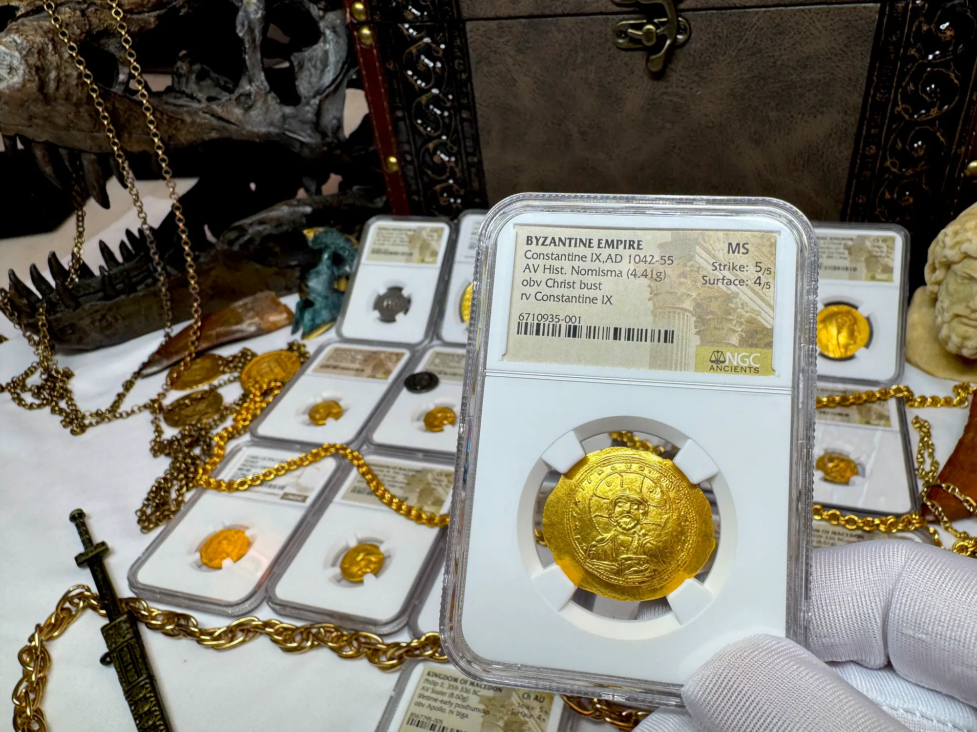 Byzantine Empire "Jesus Christ" 1042AD Constantine IX NGC MS 5x4 10