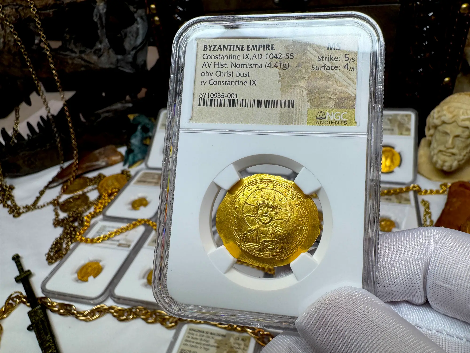 Byzantine Empire "Jesus Christ" 1042AD Constantine IX NGC MS 5x4 11