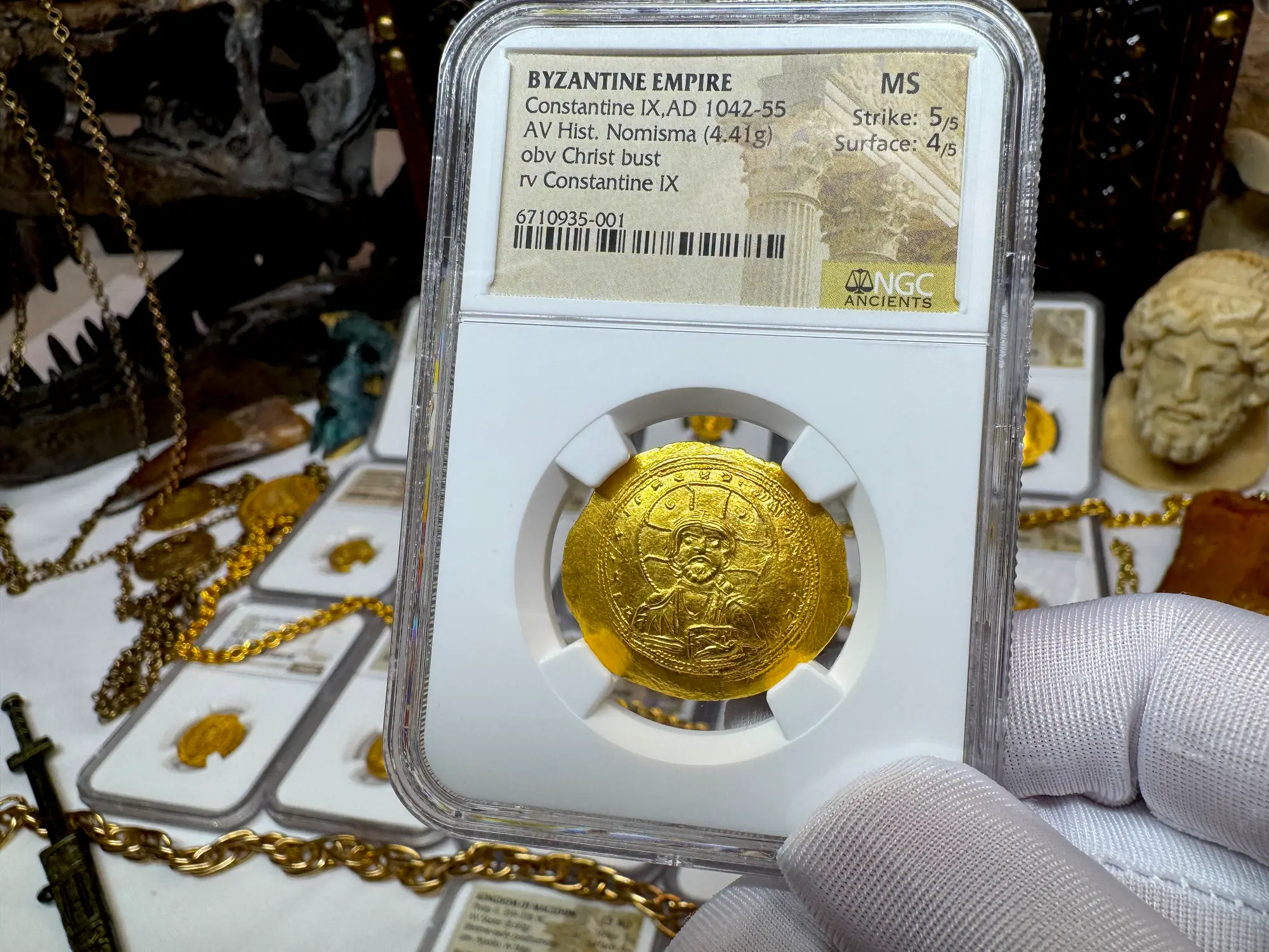 Byzantine Empire "Jesus Christ" 1042AD Constantine IX NGC MS 5x4 12